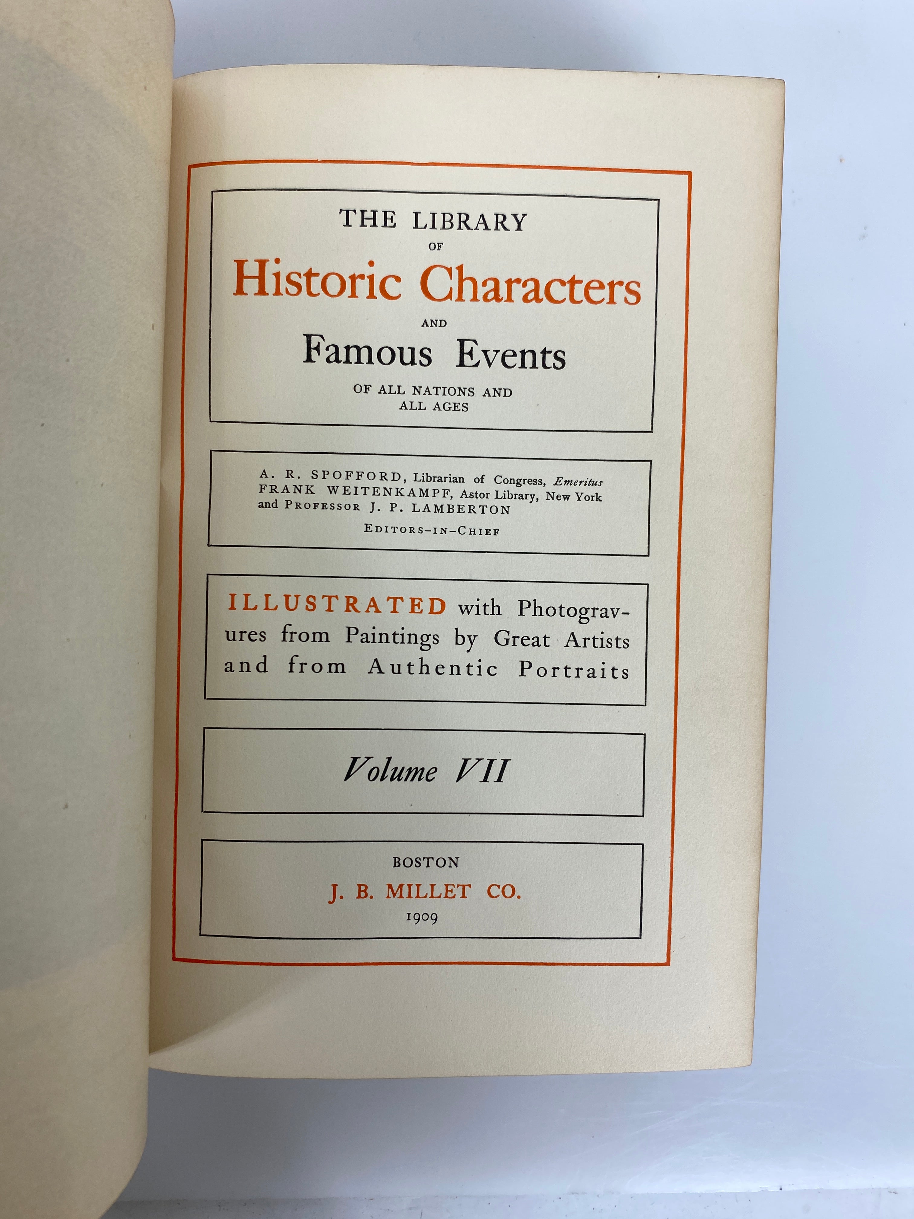 12 Volume Set: Library of Historic Characters & Famous Events 1909 Antique HC