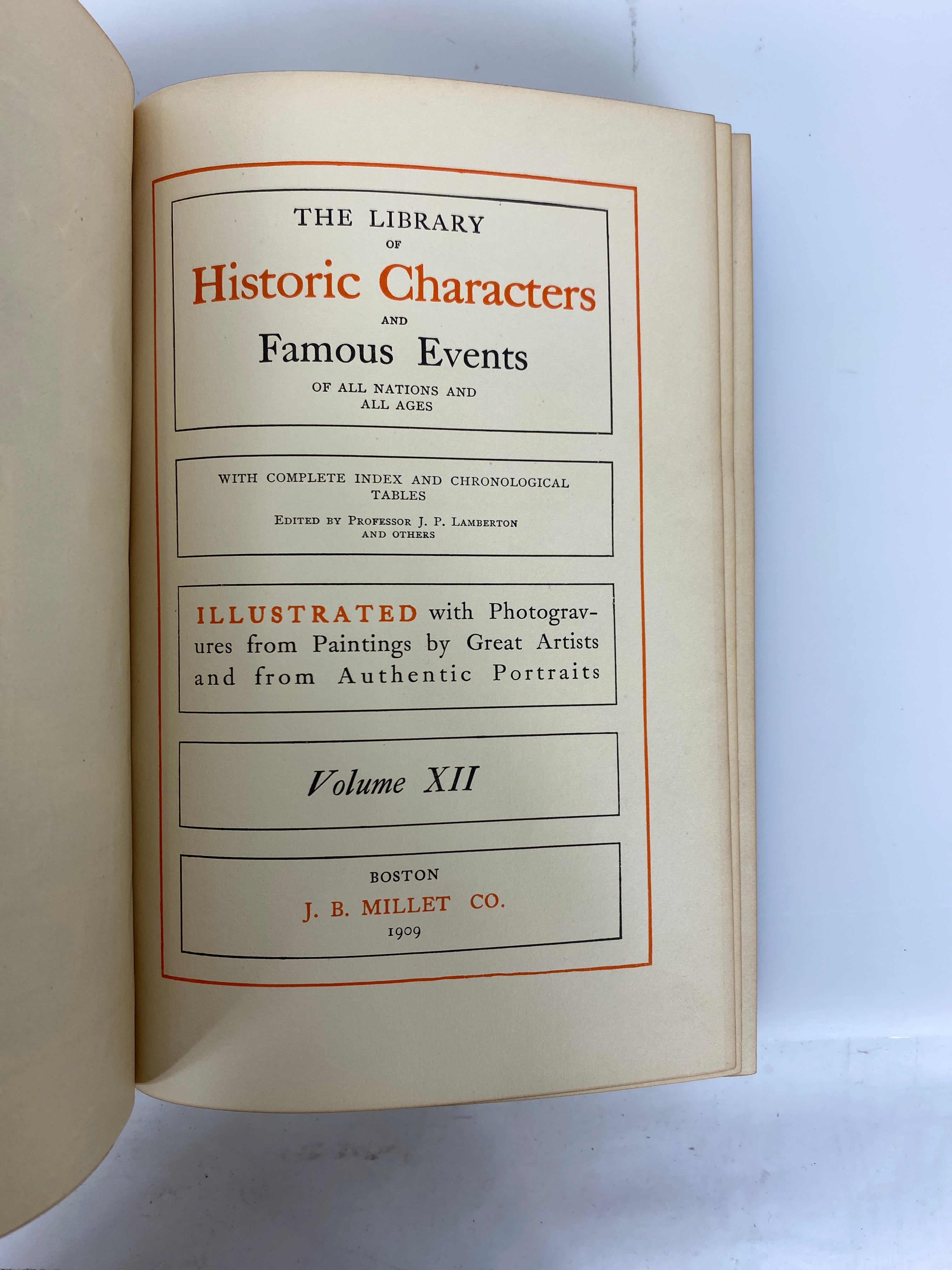 12 Volume Set: Library of Historic Characters & Famous Events 1909 Antique HC