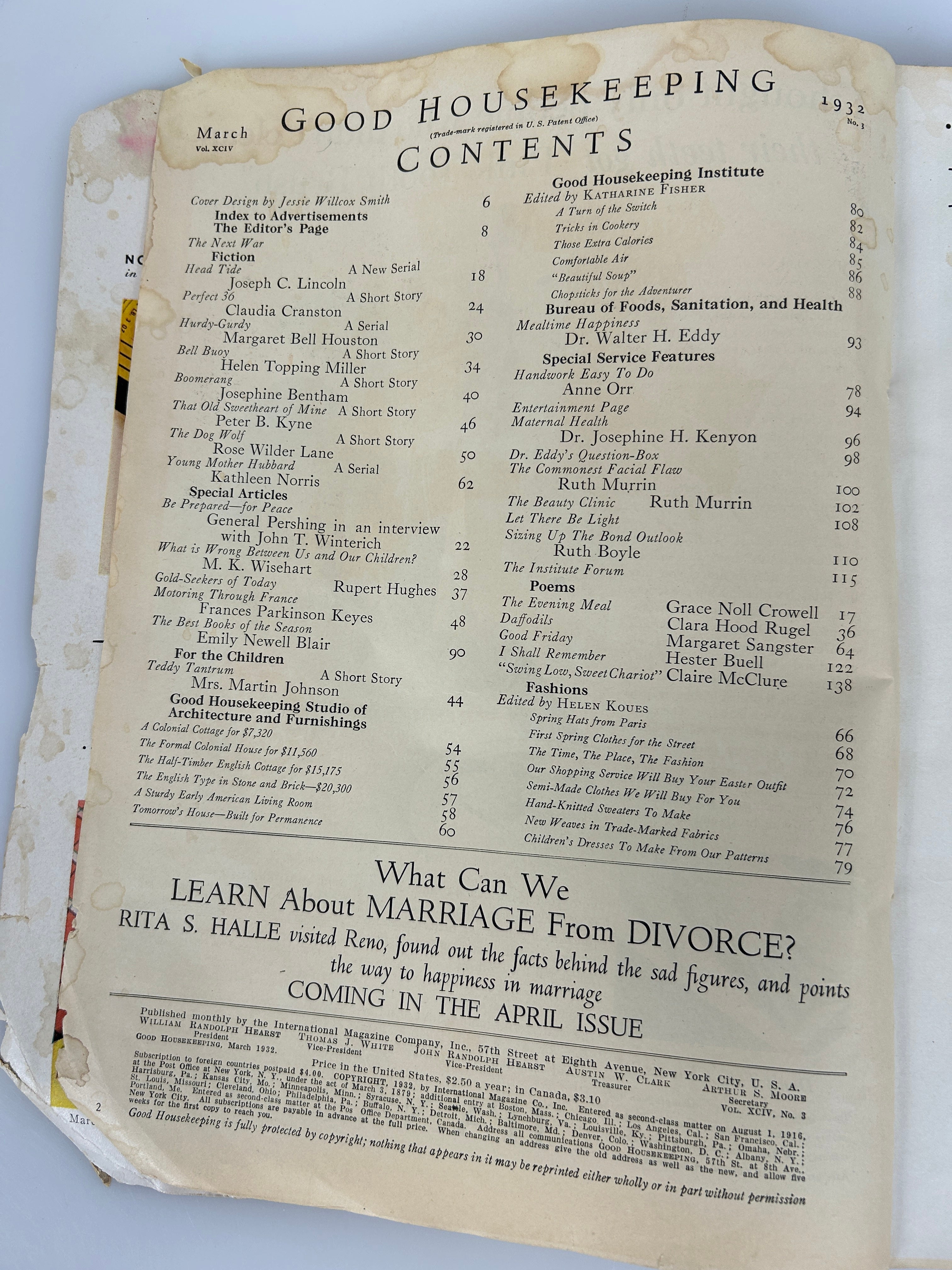 1932 March Good Housekeeping Magazine -Illustrated Covers & Ads