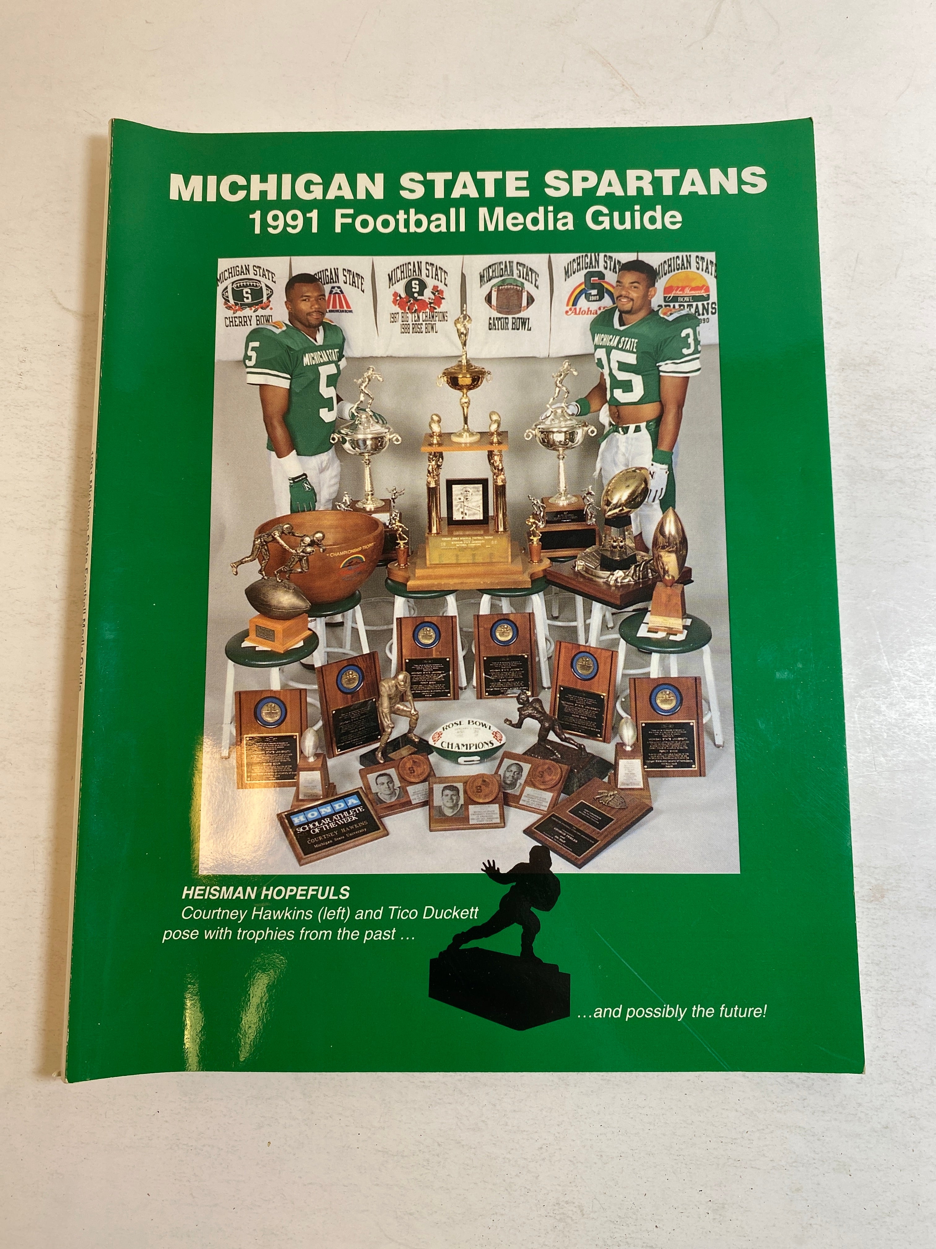 1991 Michigan State Football Media Guide Courtney Hawkins Tico Duckett