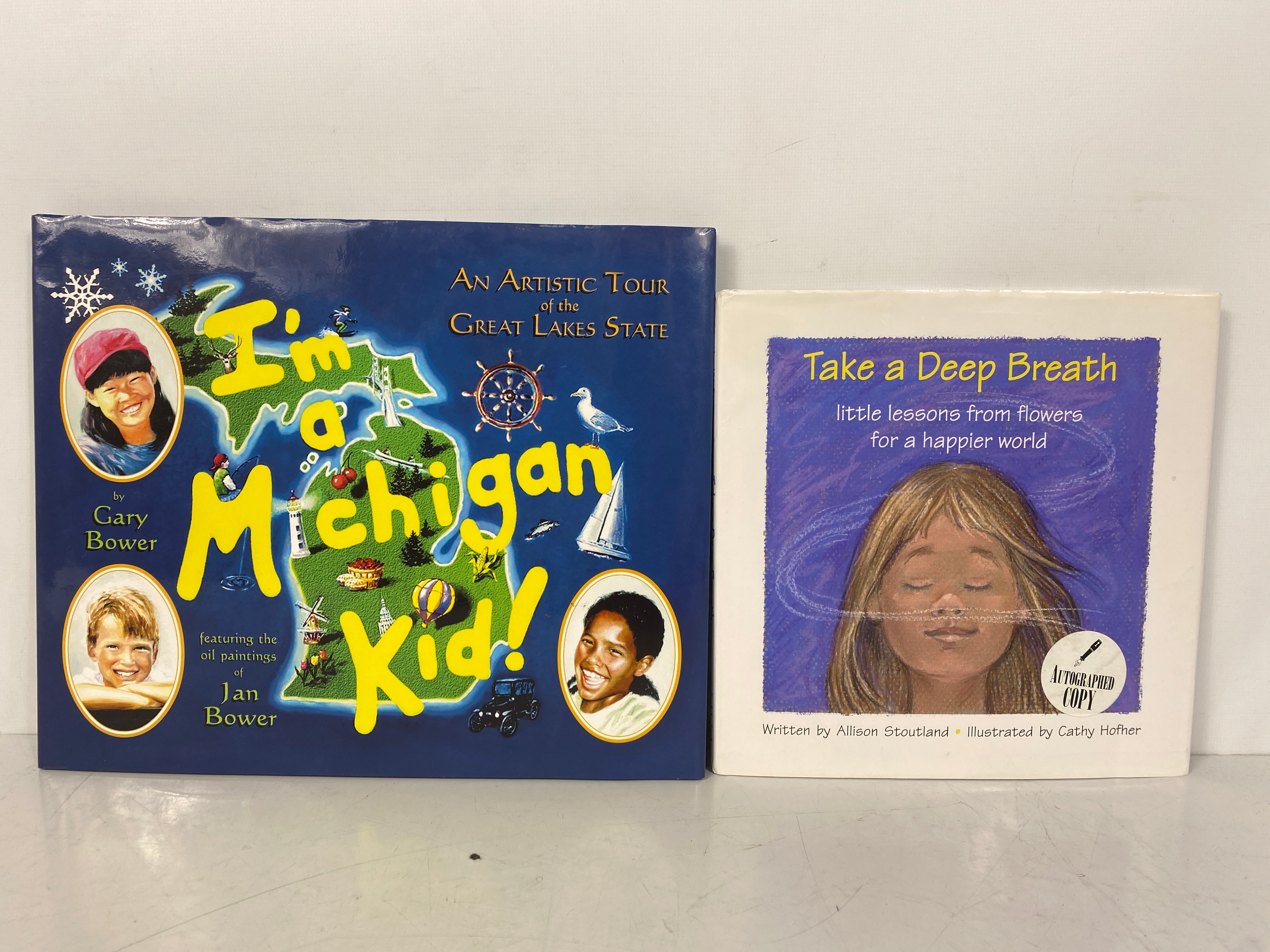 2 Signed Vols: I'm a Michigan Kid (Bower)/Take a Deep Breath (Stoutland) HCDJ