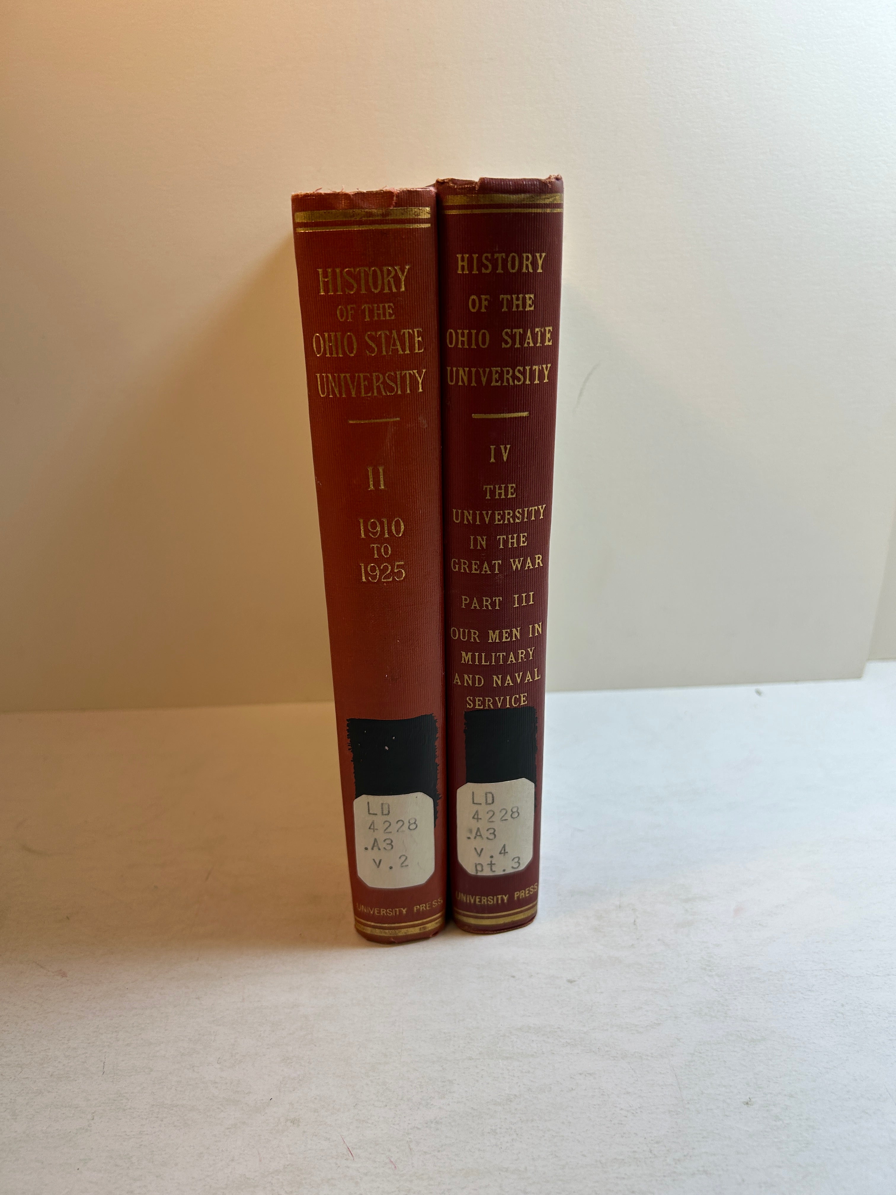2 Vols: History of the Ohio State University II/IV 1926-38 Rare Ex-Library HC