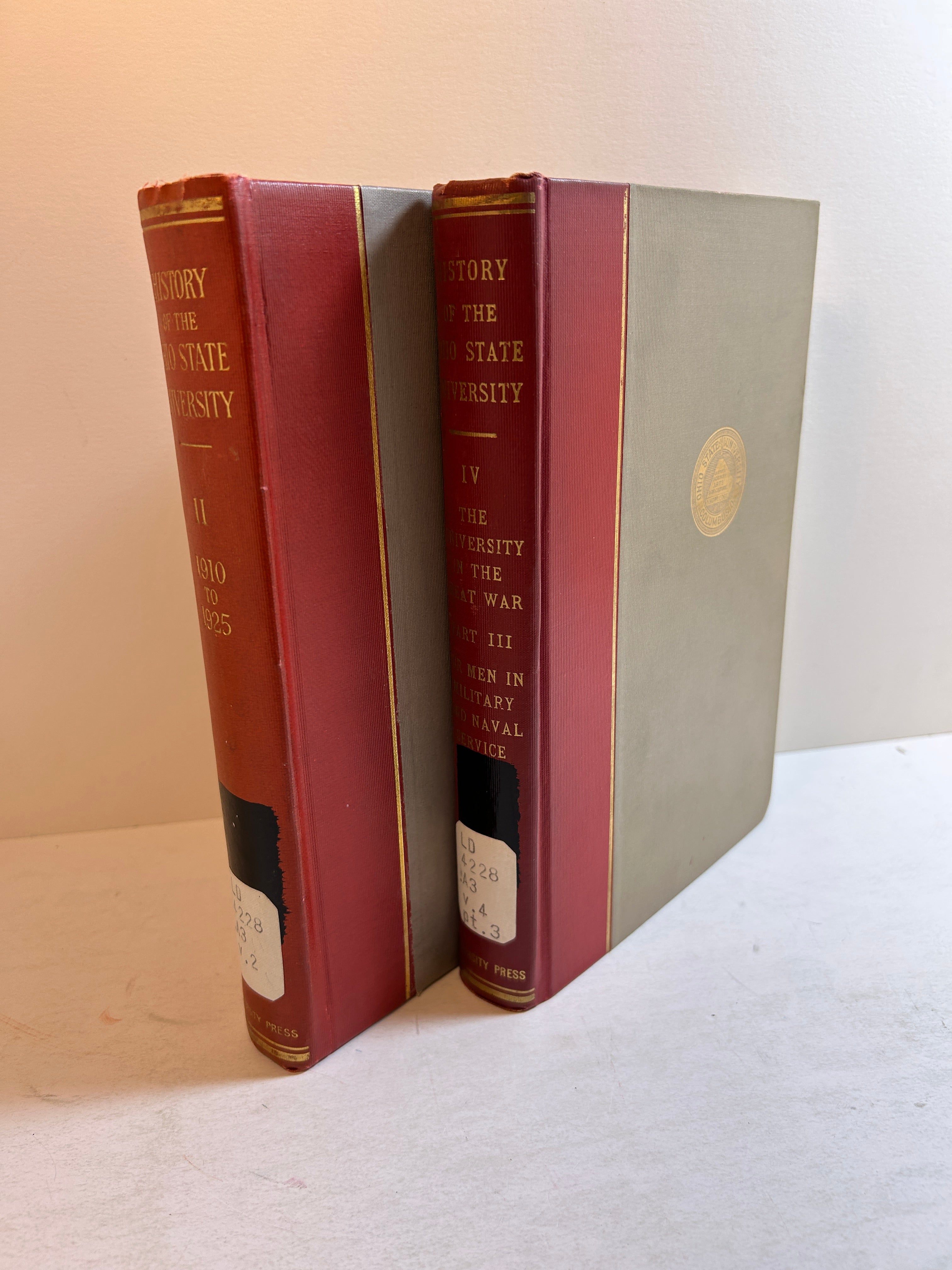 2 Vols: History of the Ohio State University II/IV 1926-38 Rare Ex-Library HC