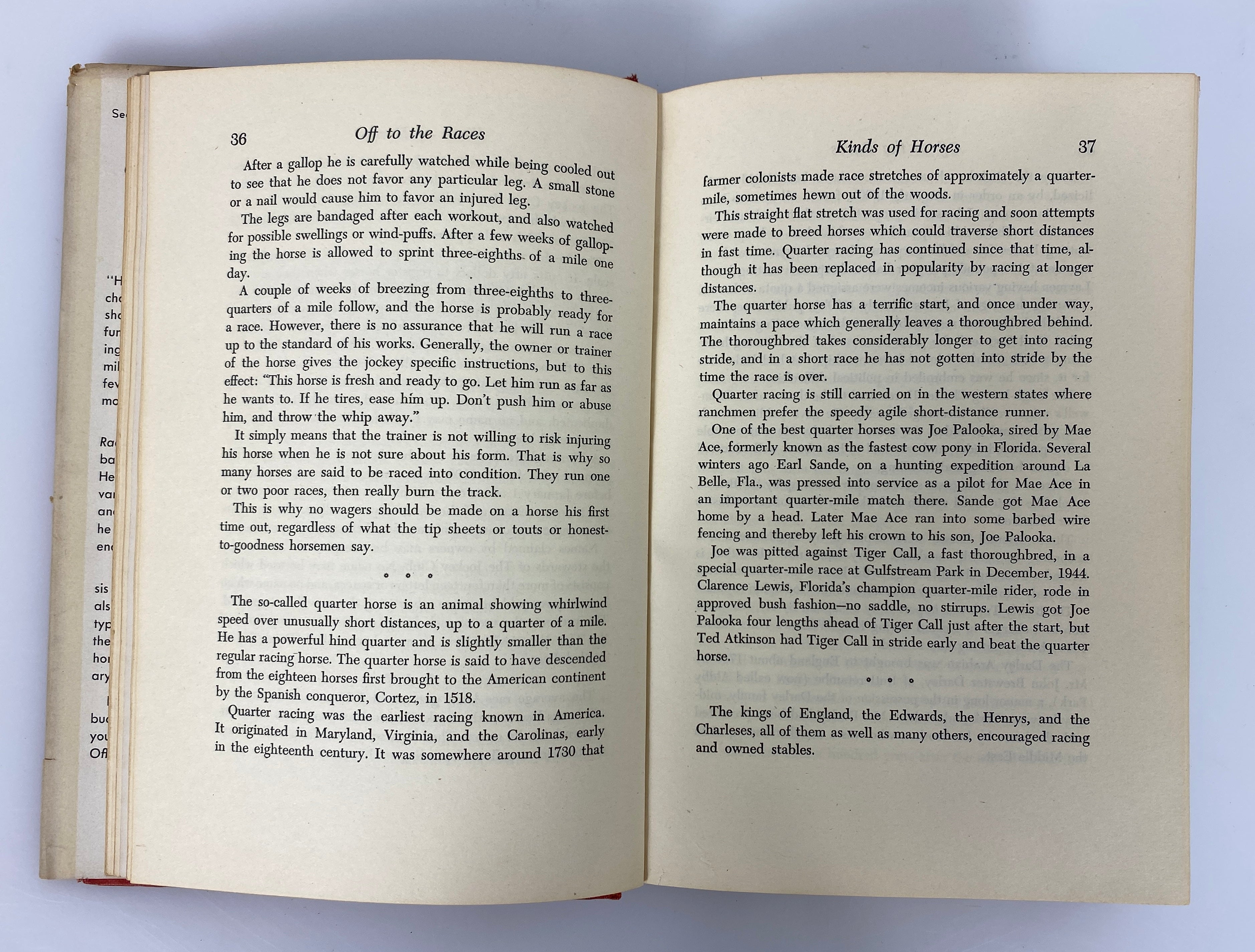 2 Vols: Off to the Races by Blanche/Dealing With Horses by Kelly 1947-61 HC DJ