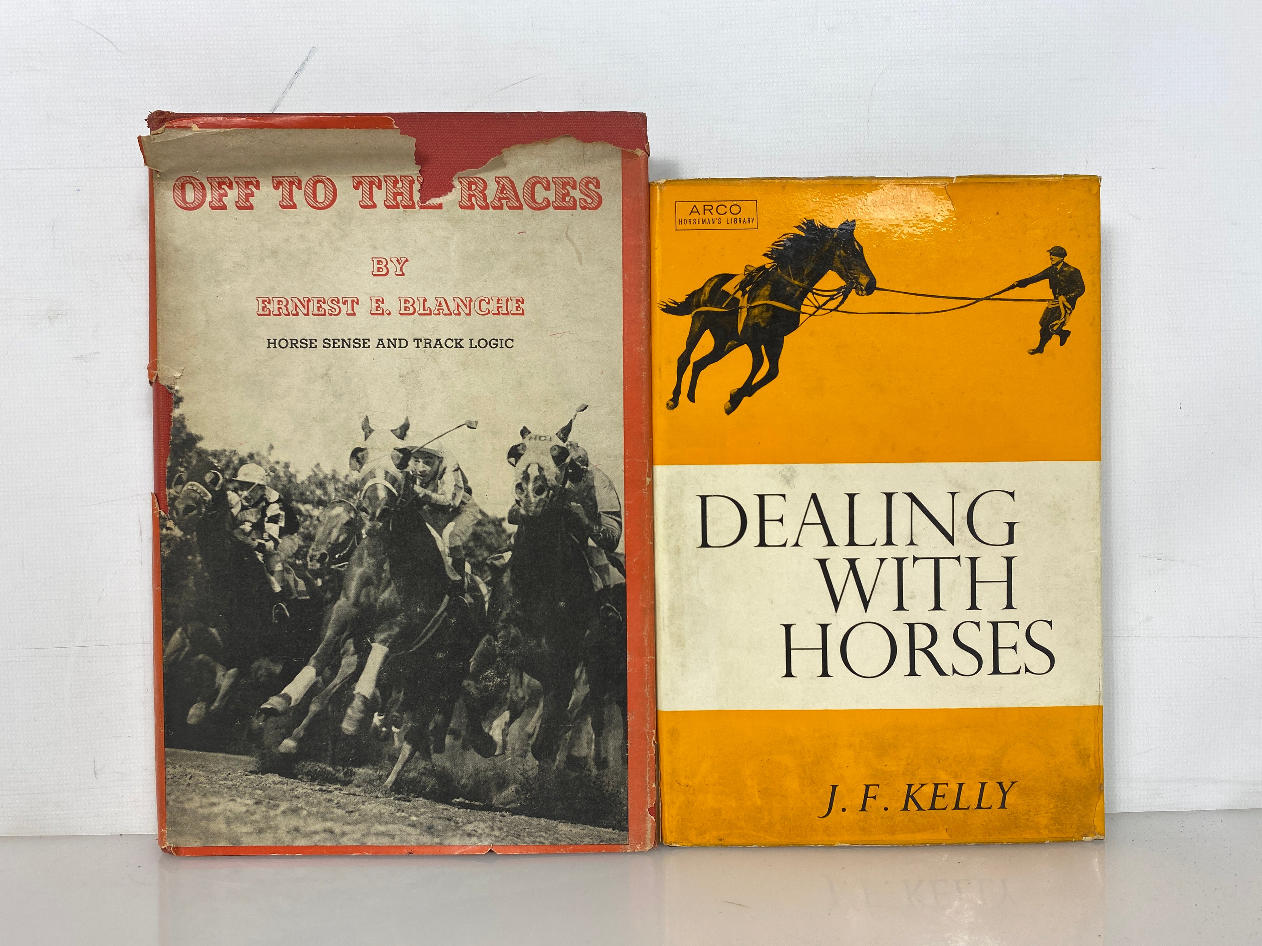 2 Vols: Off to the Races by Blanche/Dealing With Horses by Kelly 1947-61 HC DJ