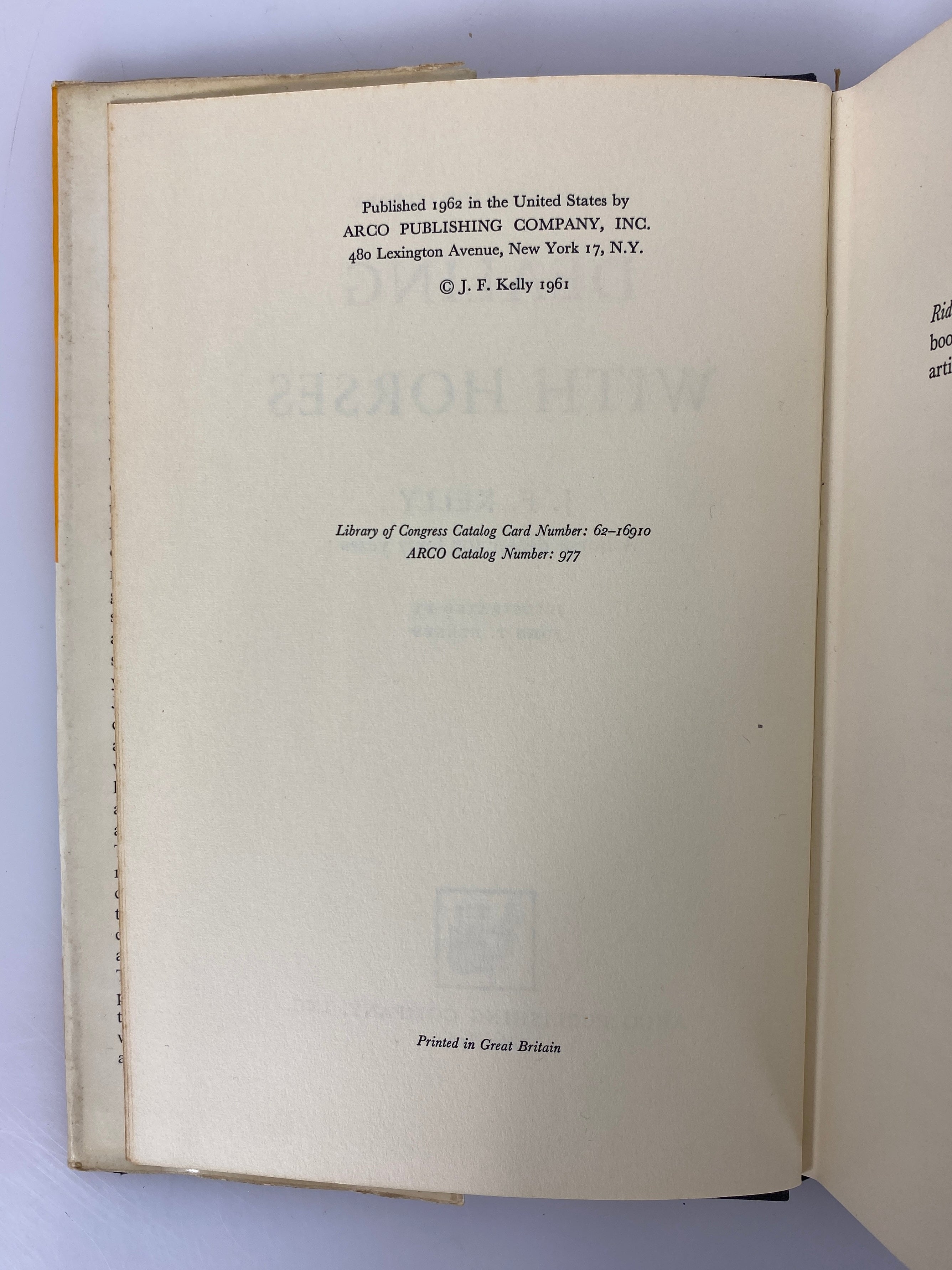 2 Vols: Off to the Races by Blanche/Dealing With Horses by Kelly 1947-61 HC DJ