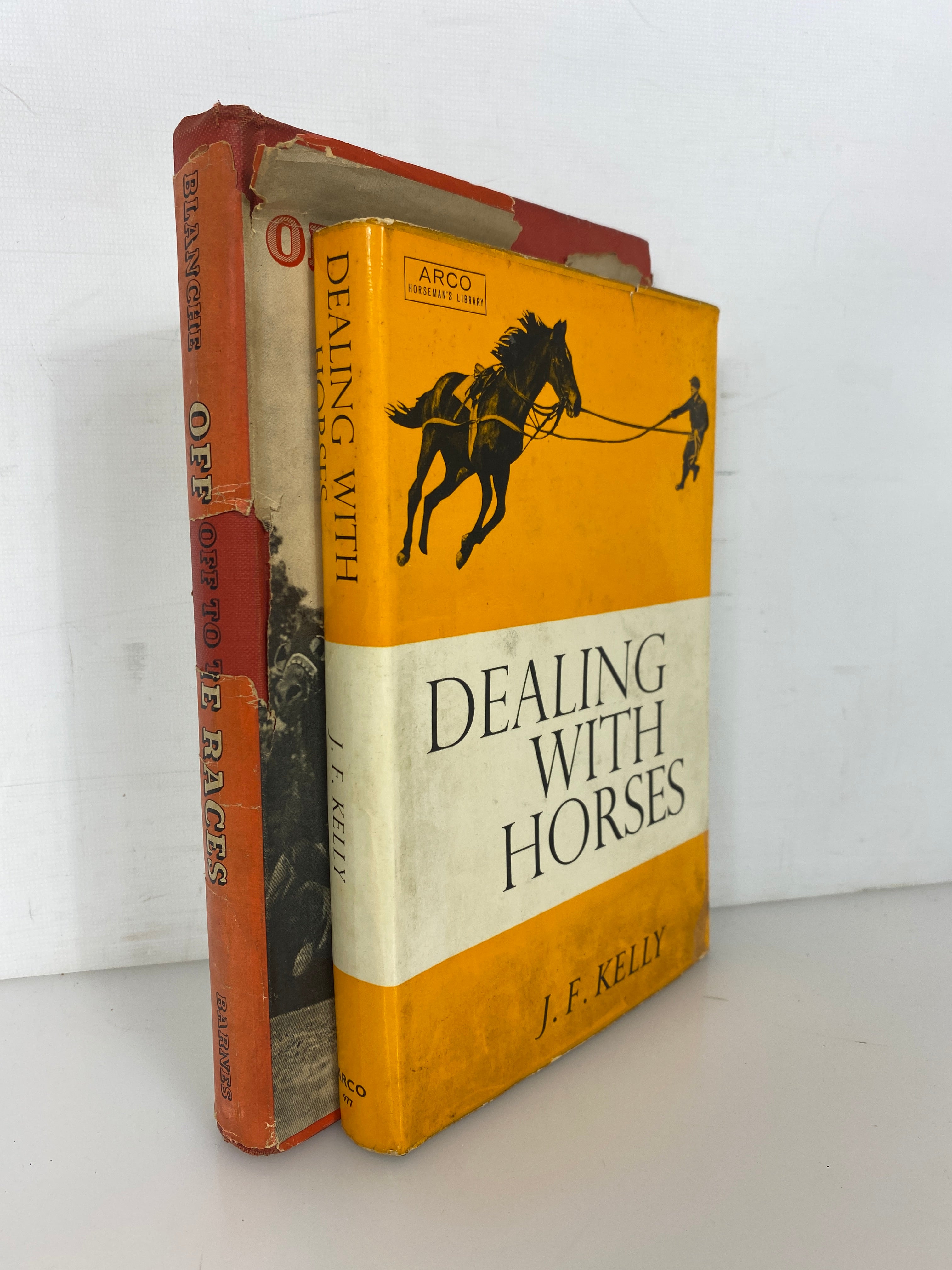 2 Vols: Off to the Races by Blanche/Dealing With Horses by Kelly 1947-61 HC DJ