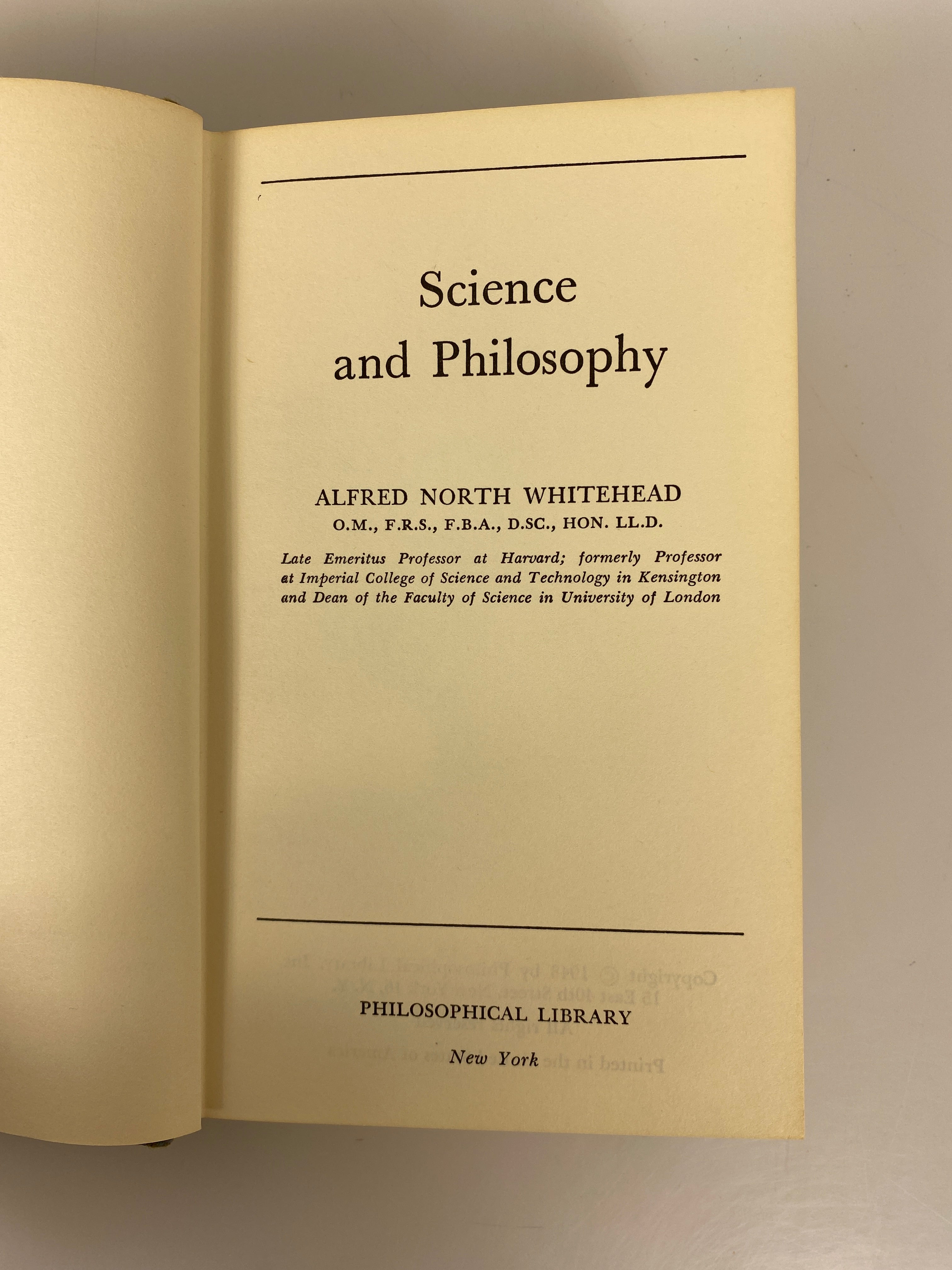 2 Vols: Science and Philosophy/The Pleasures of Philosophy 1948-53