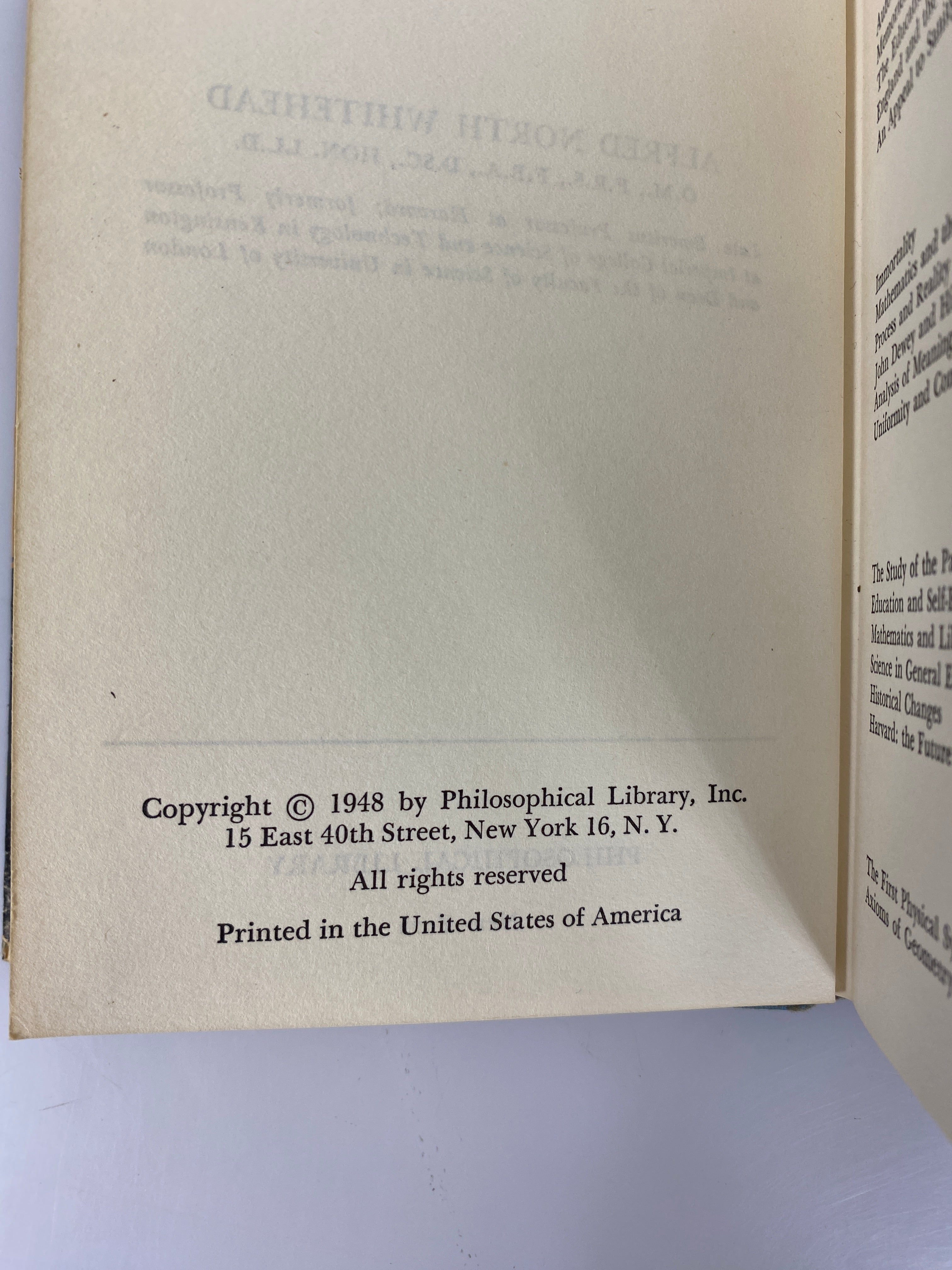 2 Vols: Science and Philosophy/The Pleasures of Philosophy 1948-53