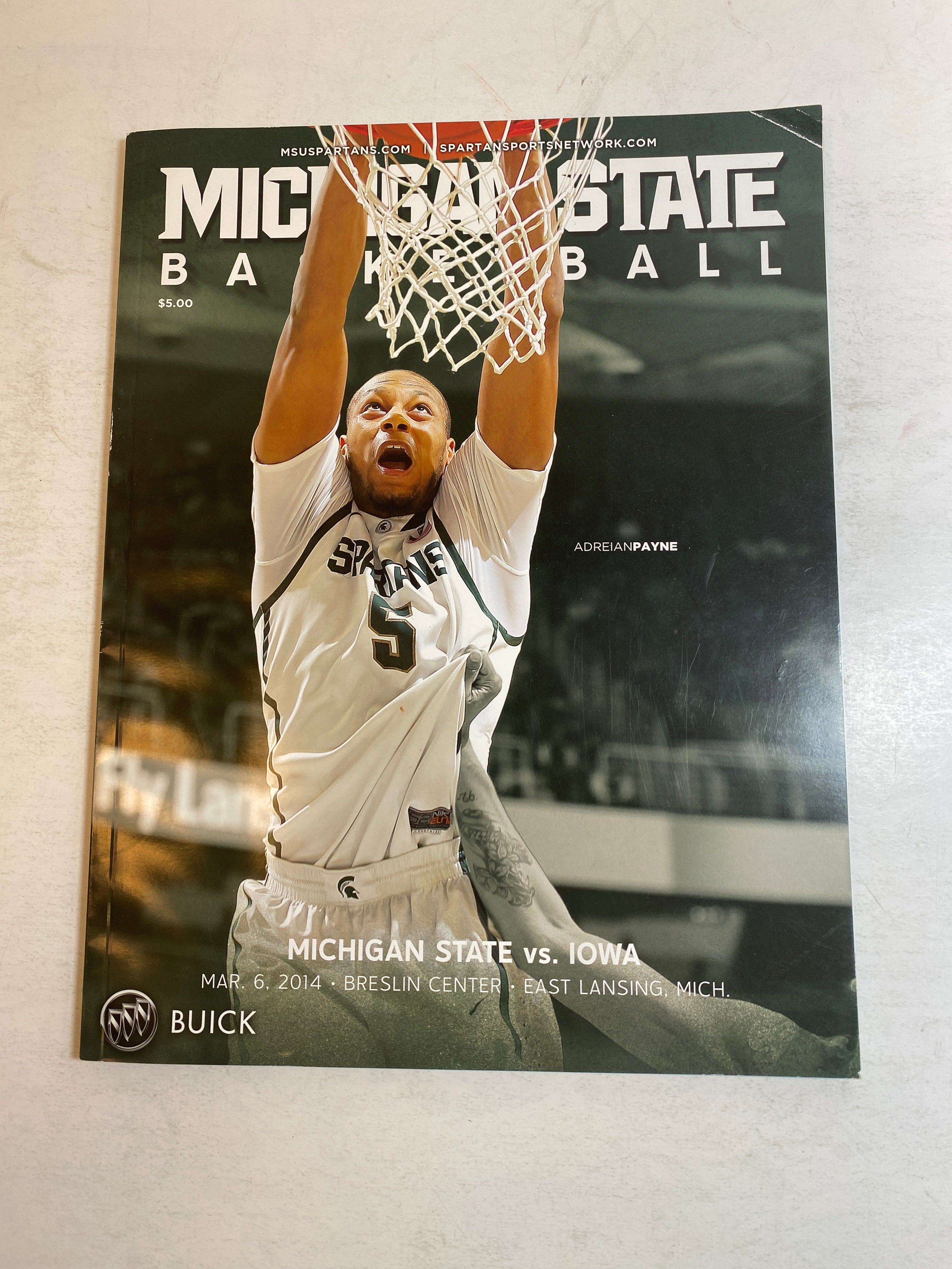 2014 Michigan State vs Iowa Basketball Program Adreian Payne