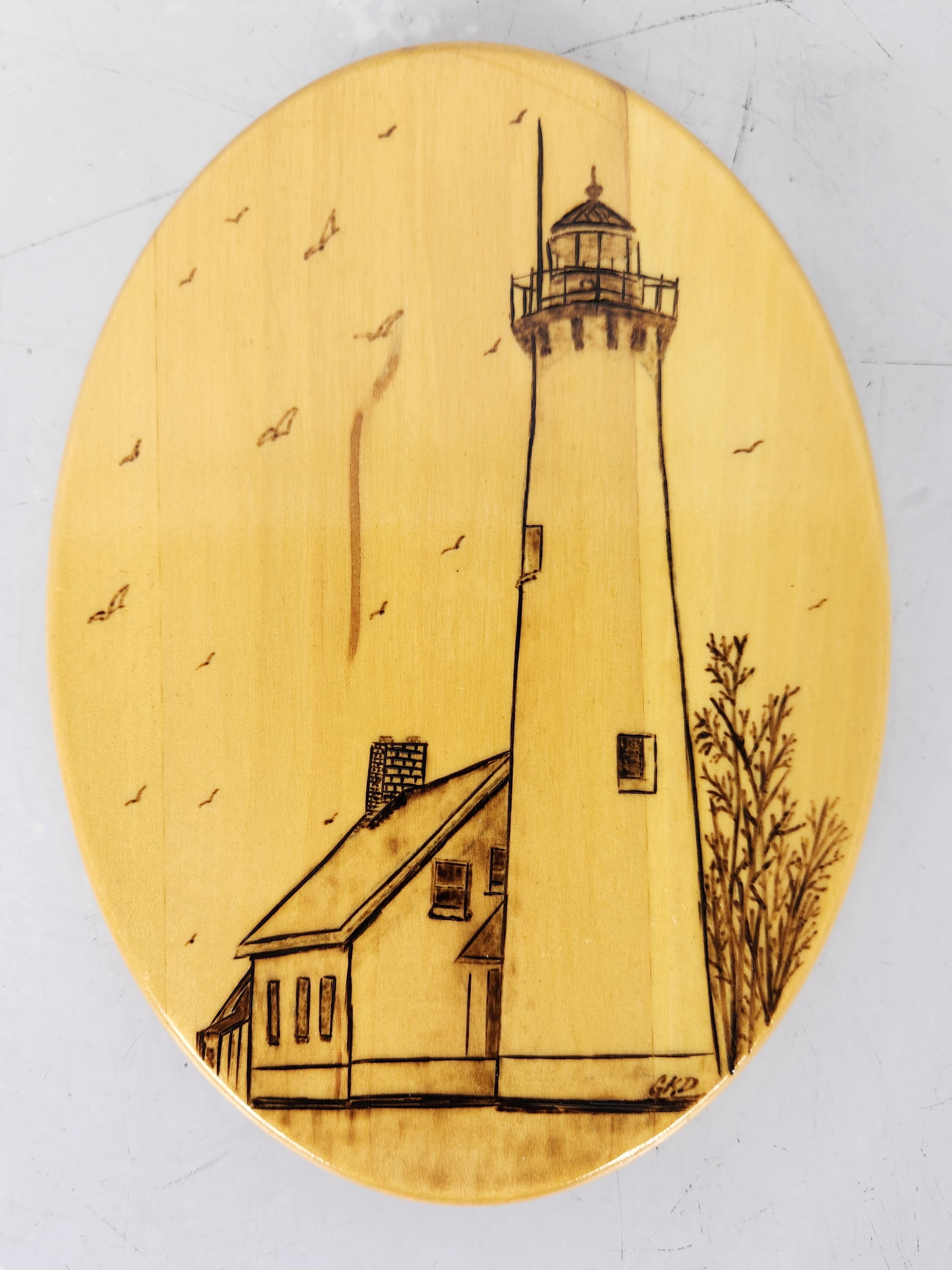 Wooden Lighthouse Etching