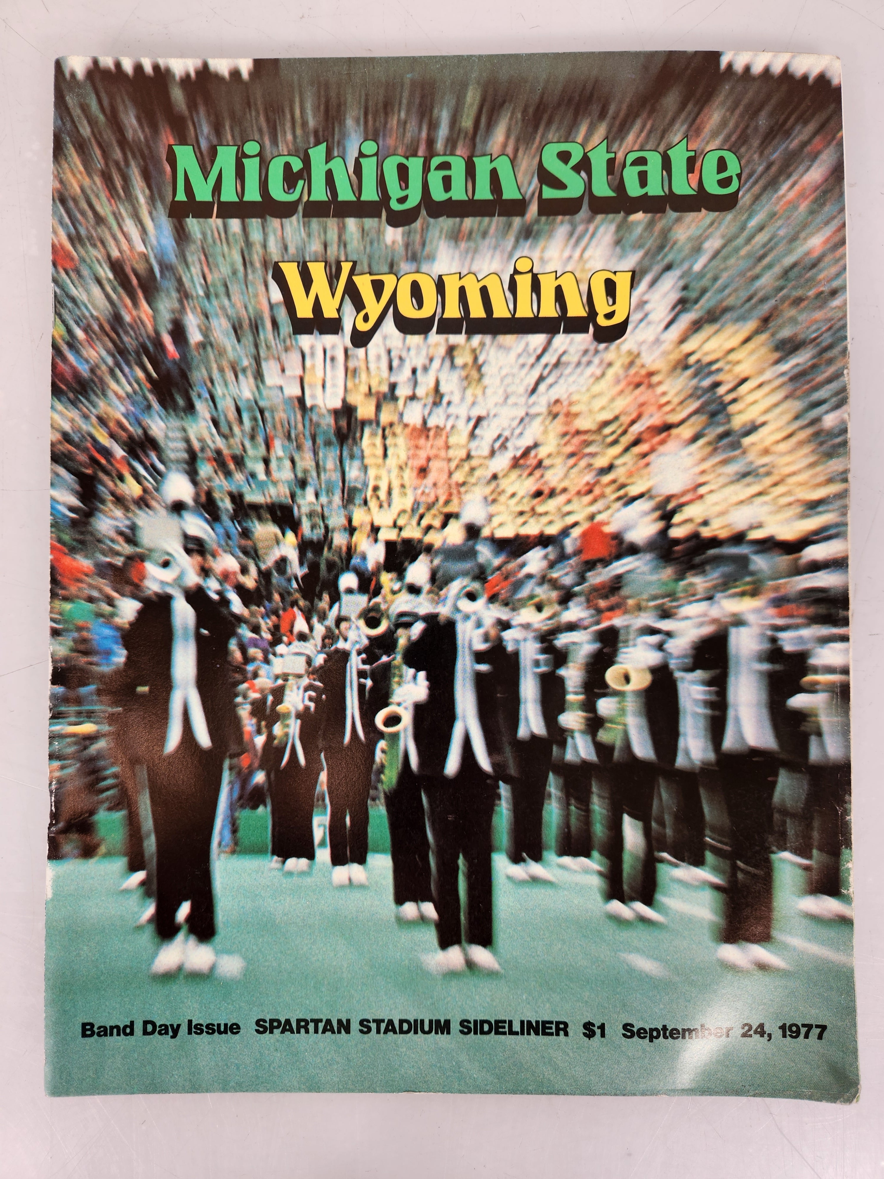 1977 Michigan State vs Wyoming Spartan Stadium Sideliner Football Program #1
