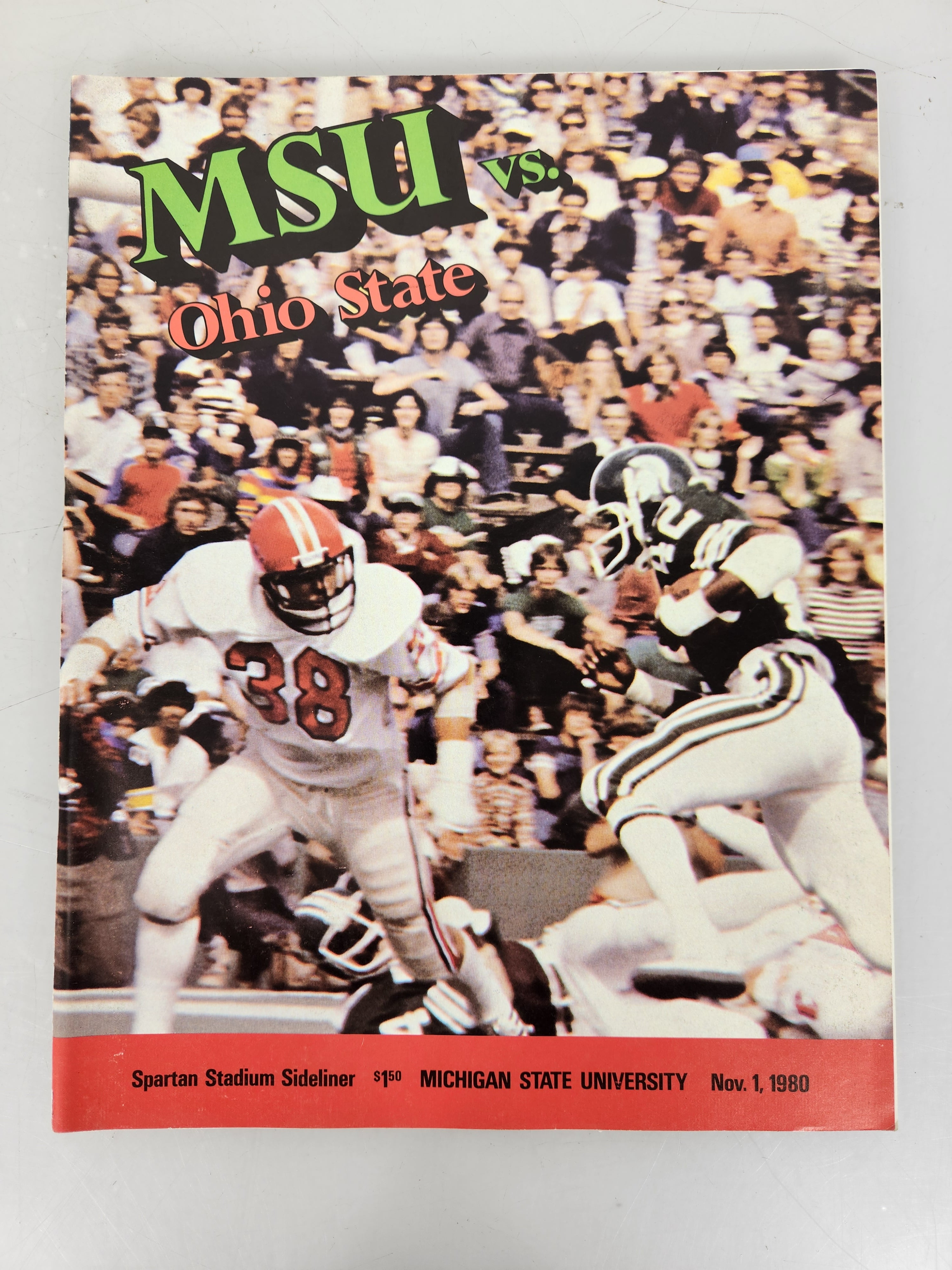 1980 Michigan State vs Ohio State Spartan Stadium Sideliner Football Program