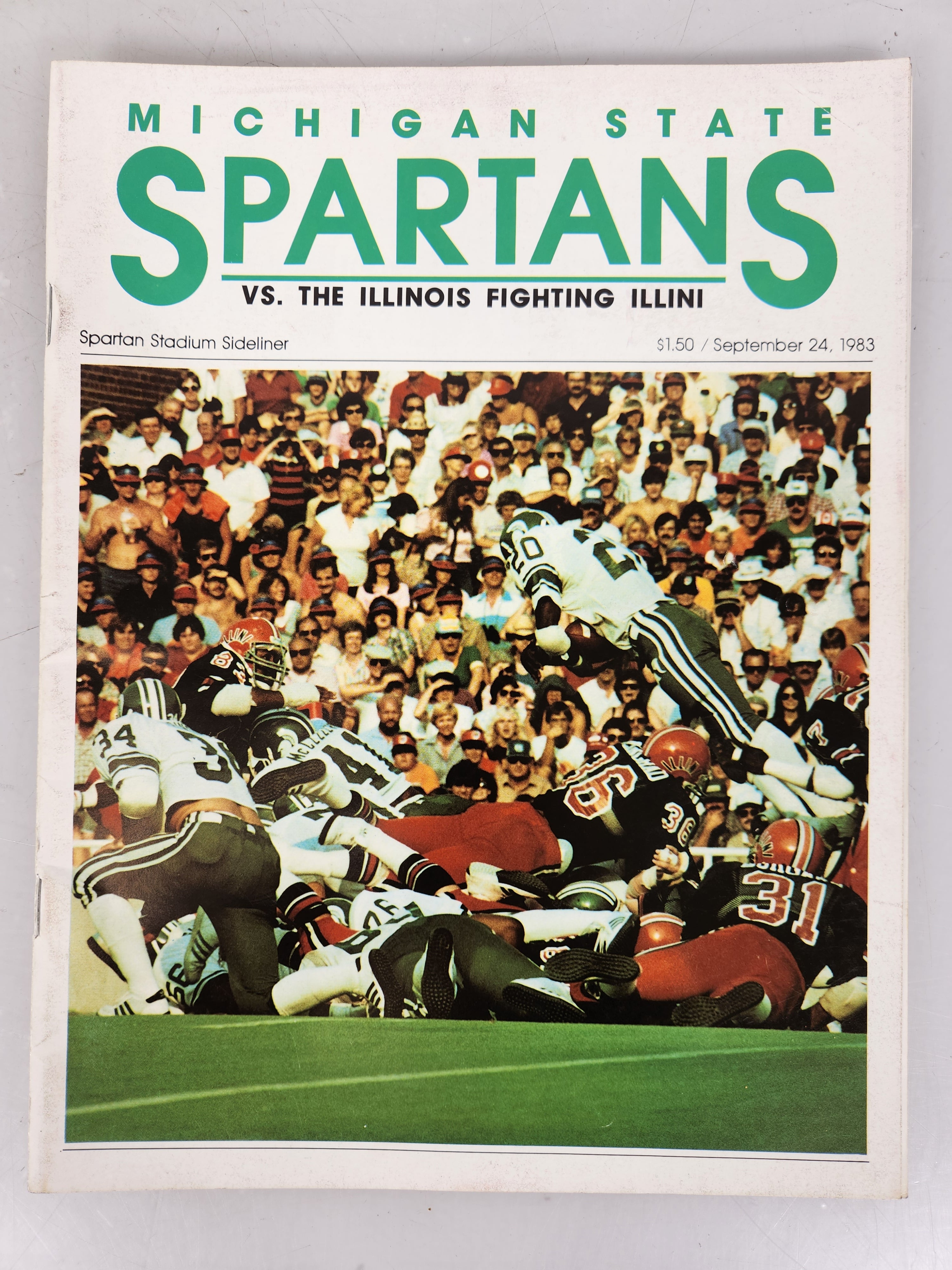 1983 Michigan State vs Illinois Spartan Stadium Sideliner Football Program