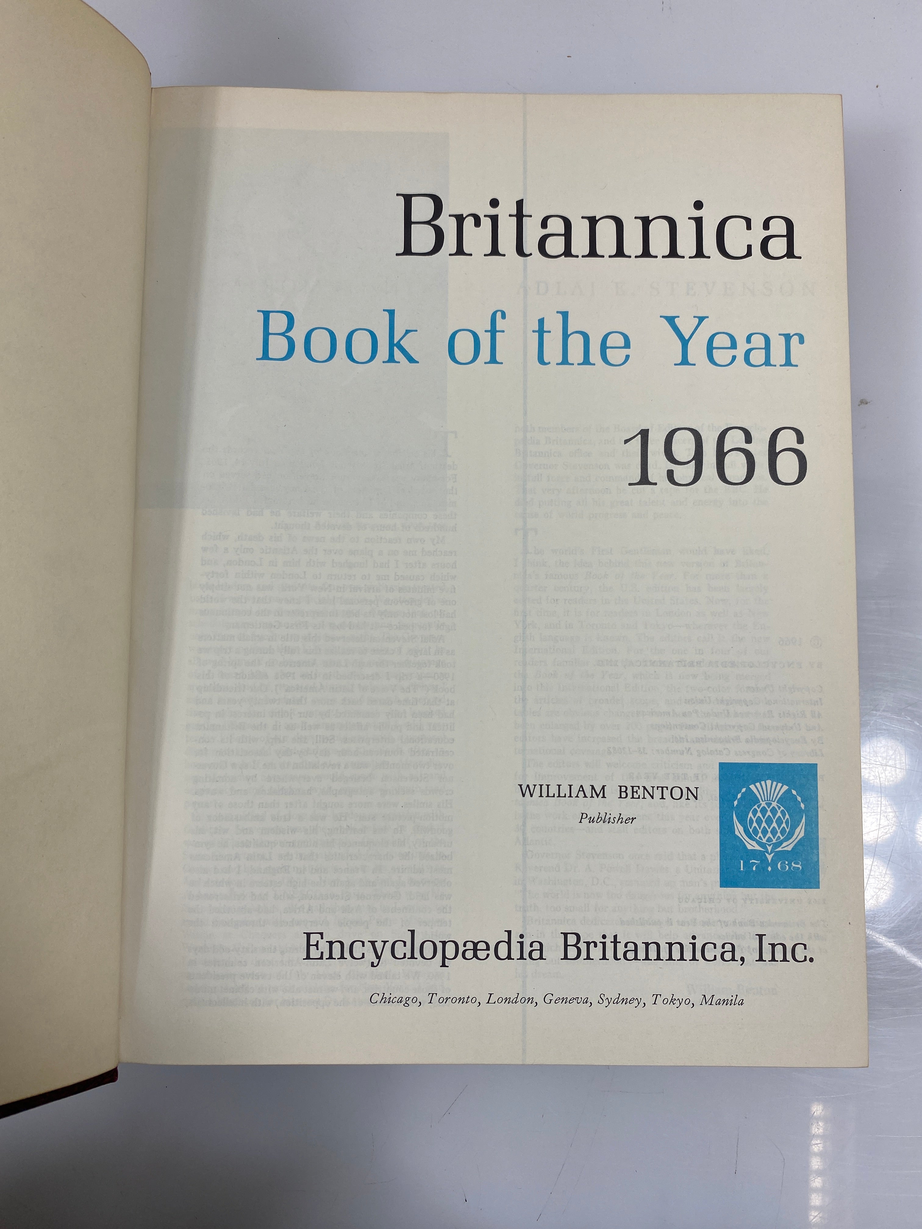 3 Vintage Britannica Books of the Year 1963/1966/1968 HC DJ