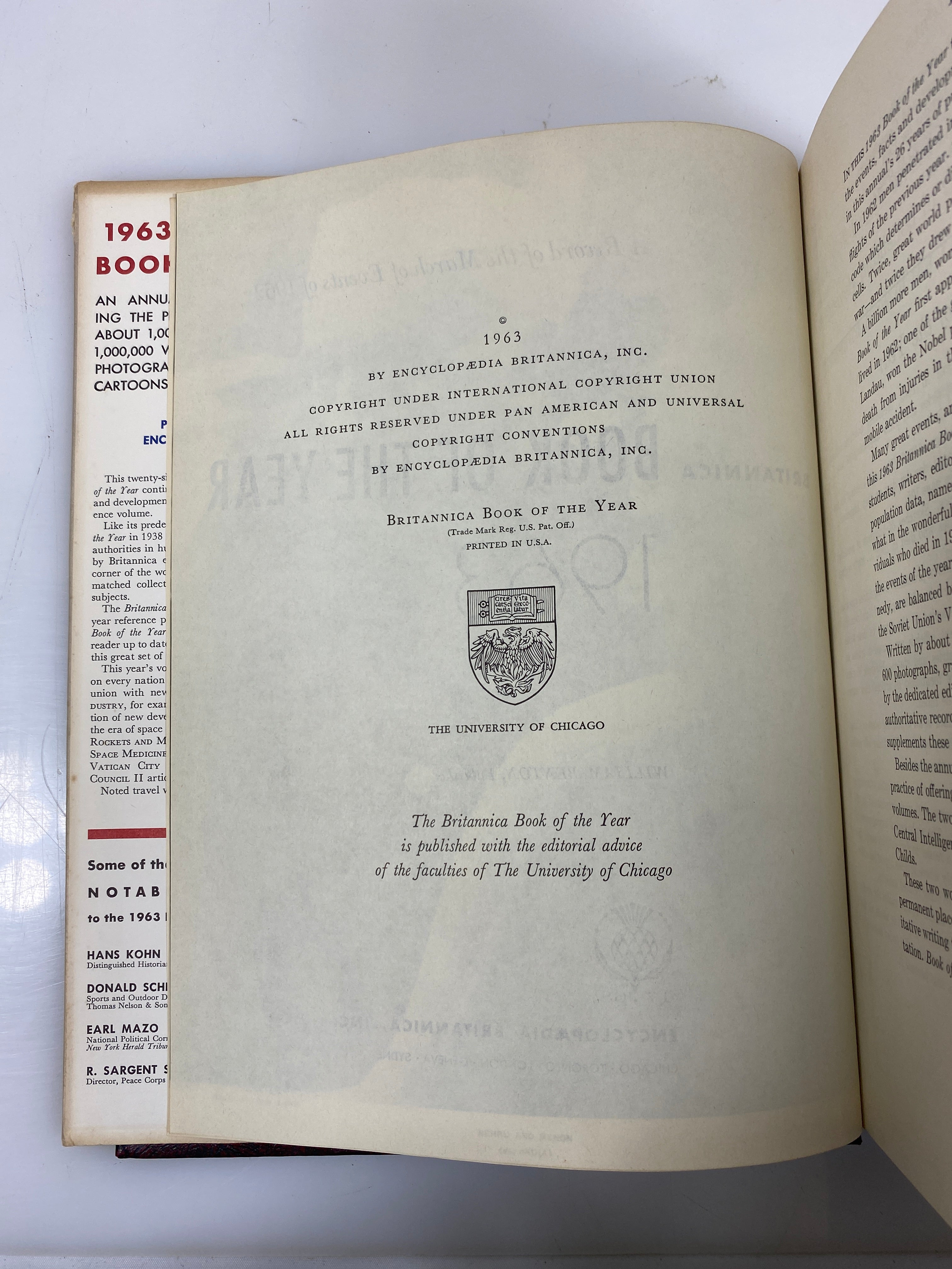 3 Vintage Britannica Books of the Year 1963/1966/1968 HC DJ