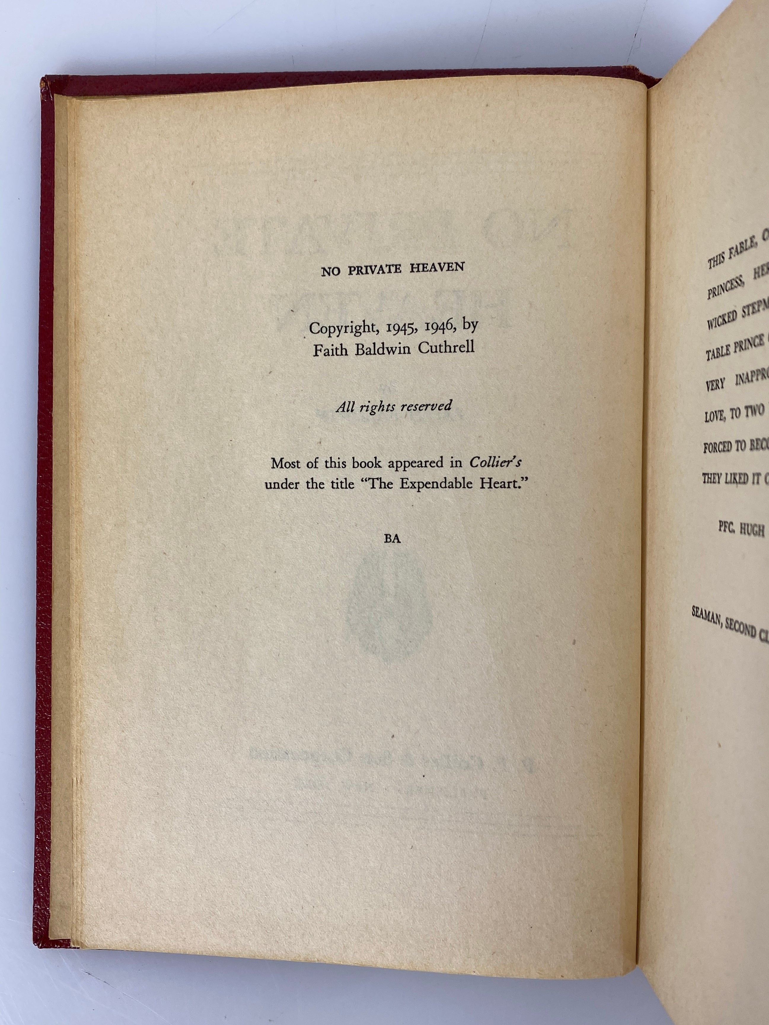 3 Vintage Faith Baldwin HC Weekend Marriage/No Private Heaven/Woman on Her Way
