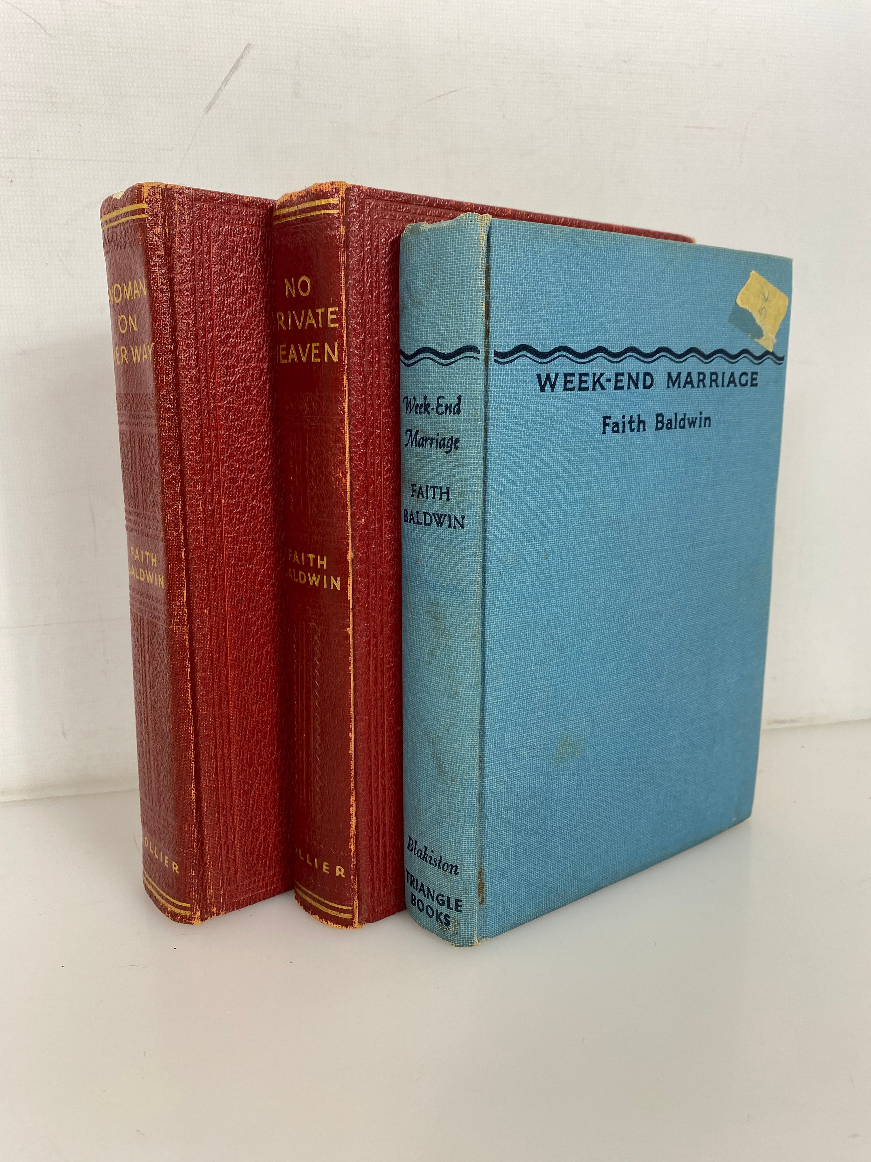 3 Vintage Faith Baldwin HC Weekend Marriage/No Private Heaven/Woman on Her Way