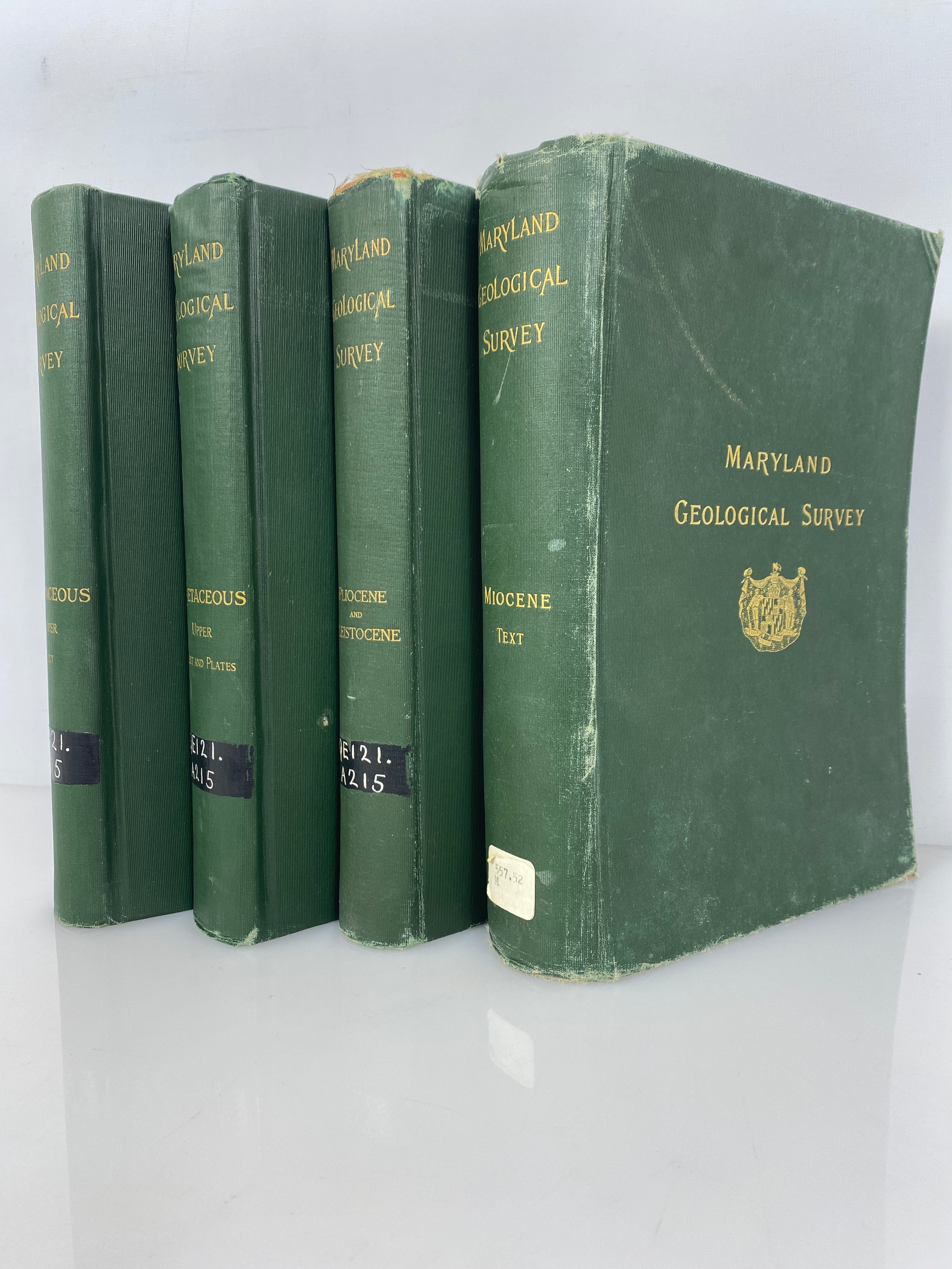4 Volumes: Maryland Geological Survey 1904/1916 Antique HC Ex-Library