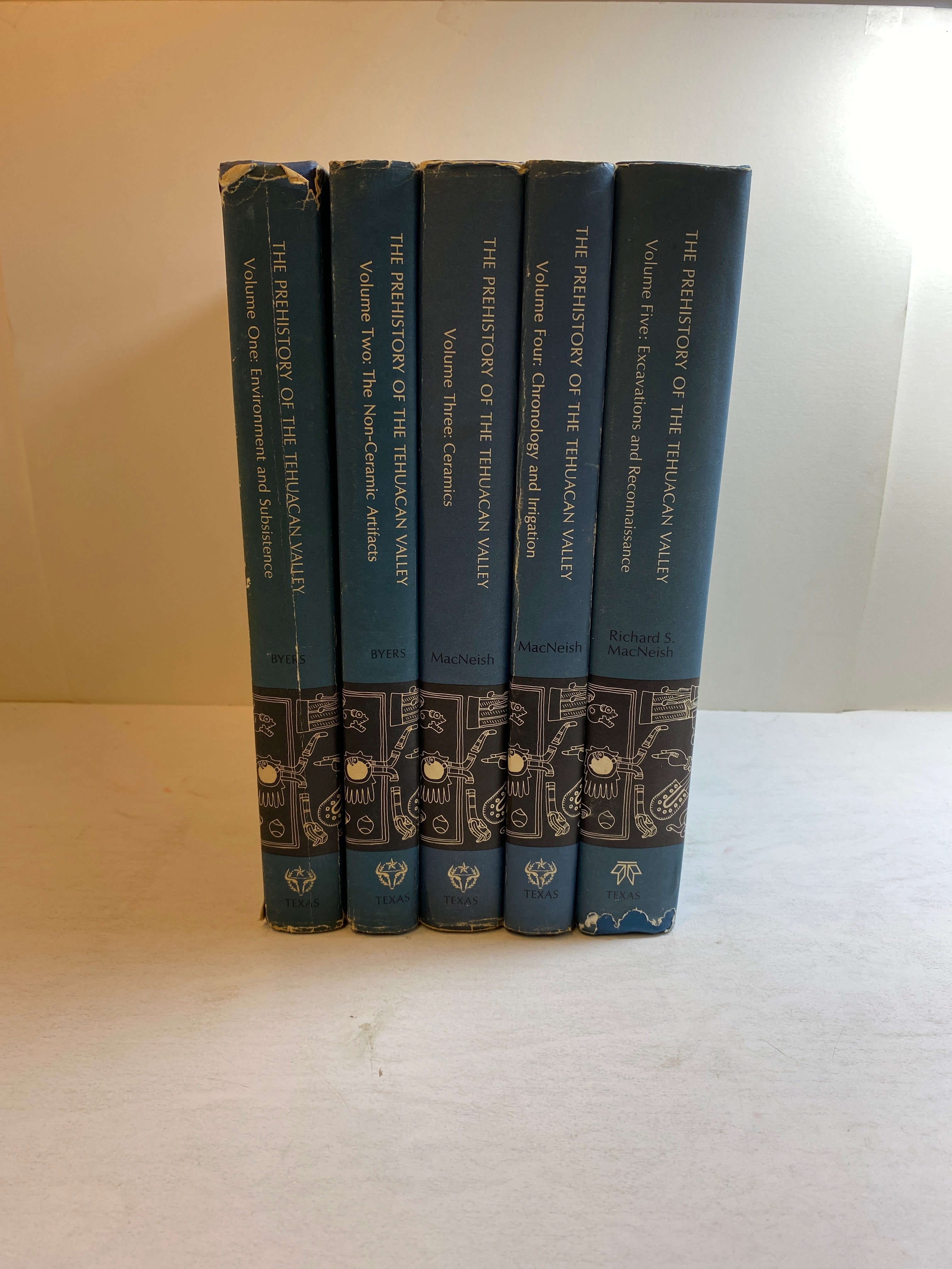 5 Volume Set: The Prehistory of the Tehuacan Valley by Byers 1967 HC DJ