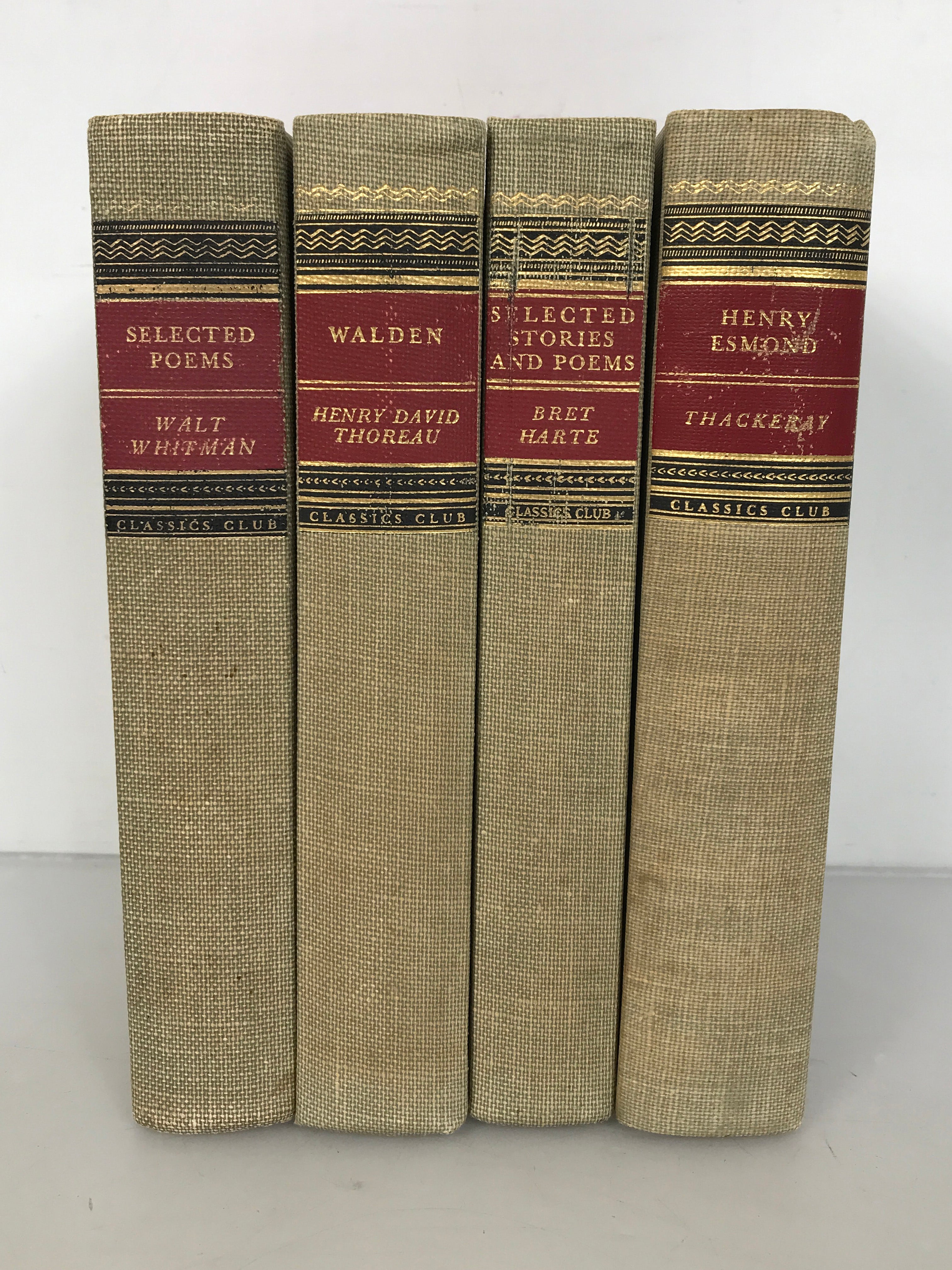Lot of 4 Walter Black Classics: Whitman/Thoreau/Harte/Thackeray 1932-1942 HC