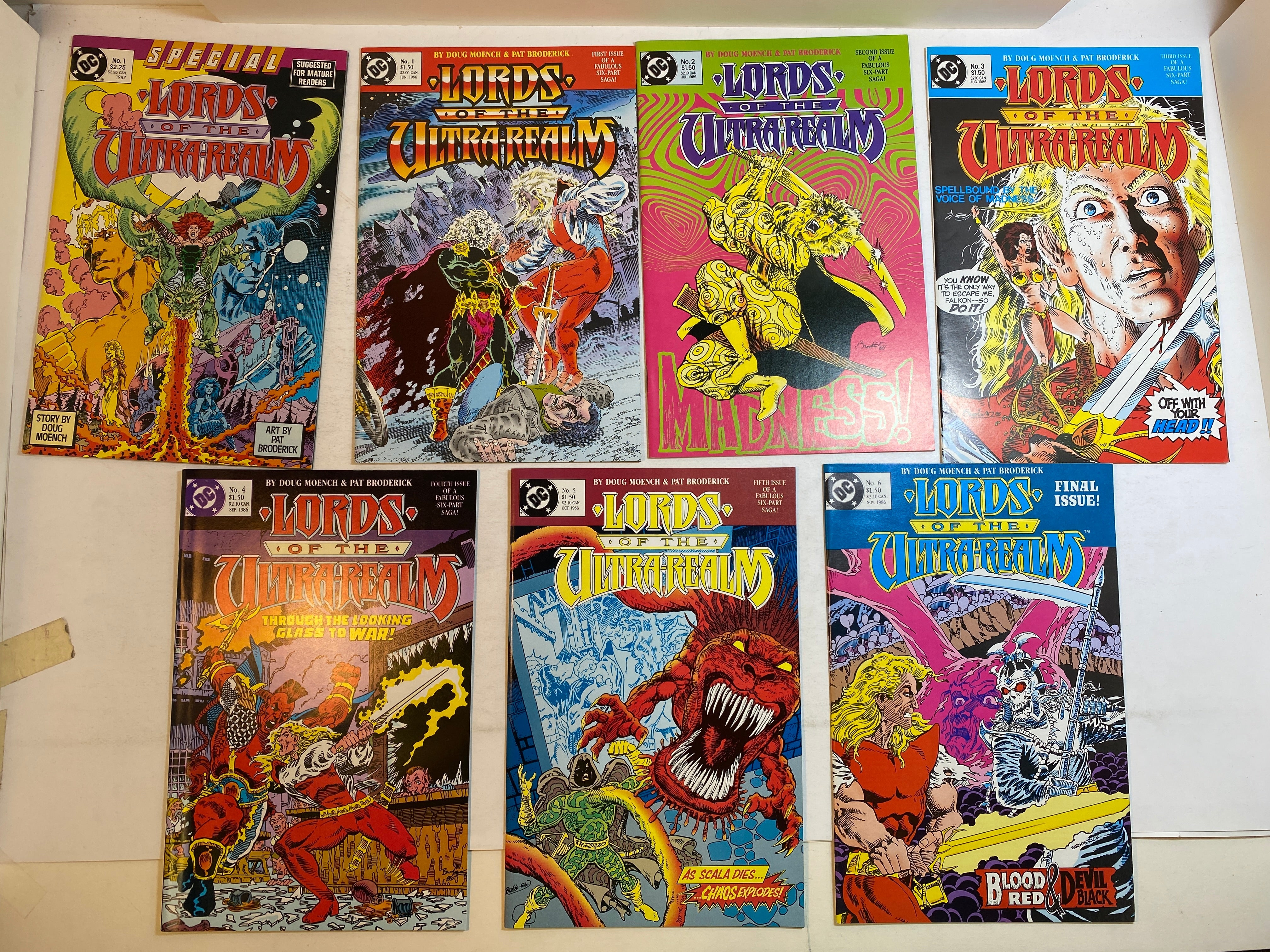 Lot of 7 Lords of the Ultra Realm DC Comics 1986-1987