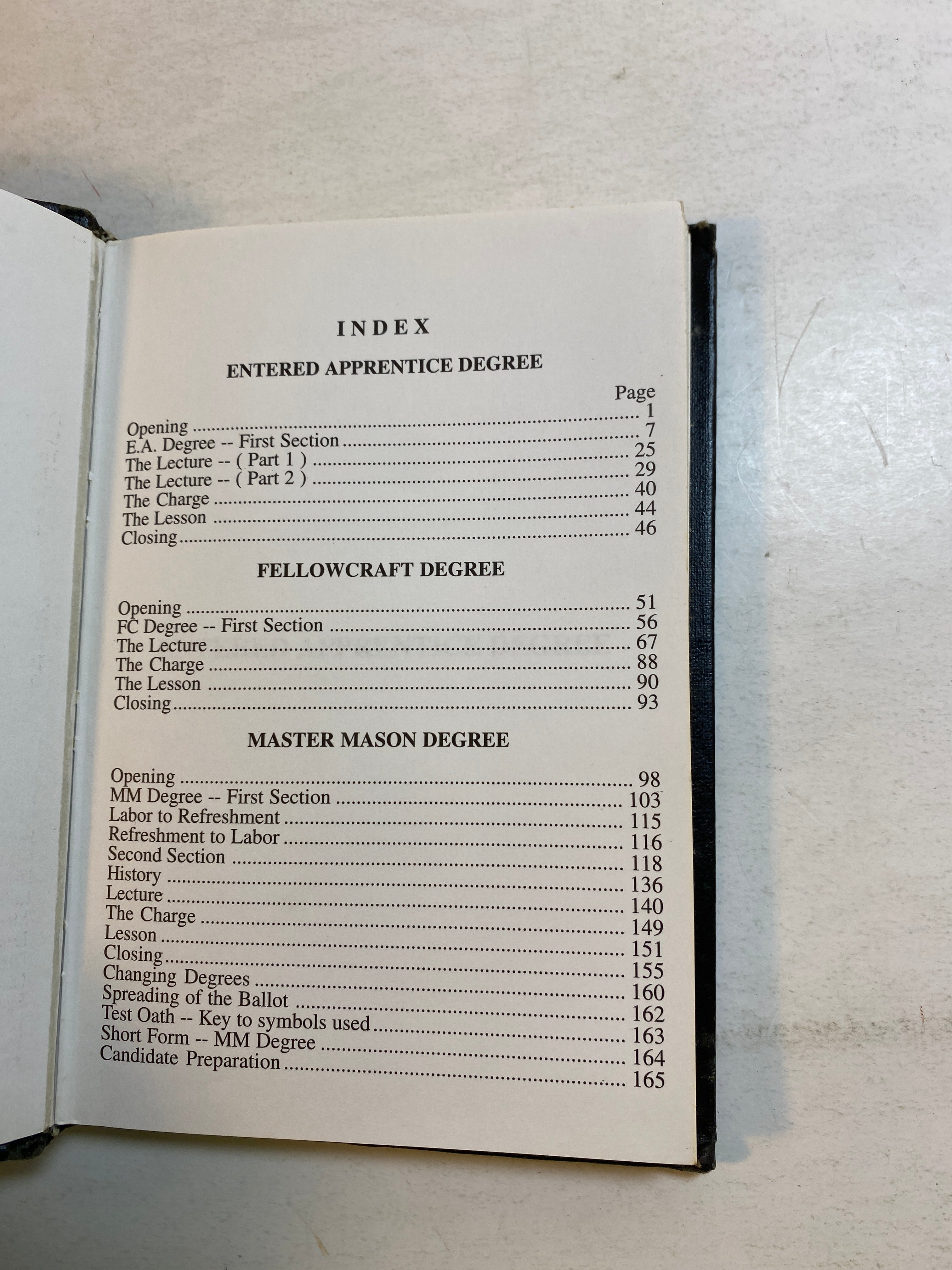 Entered Apprentice Degree Michigan Freemasons 1997 HC