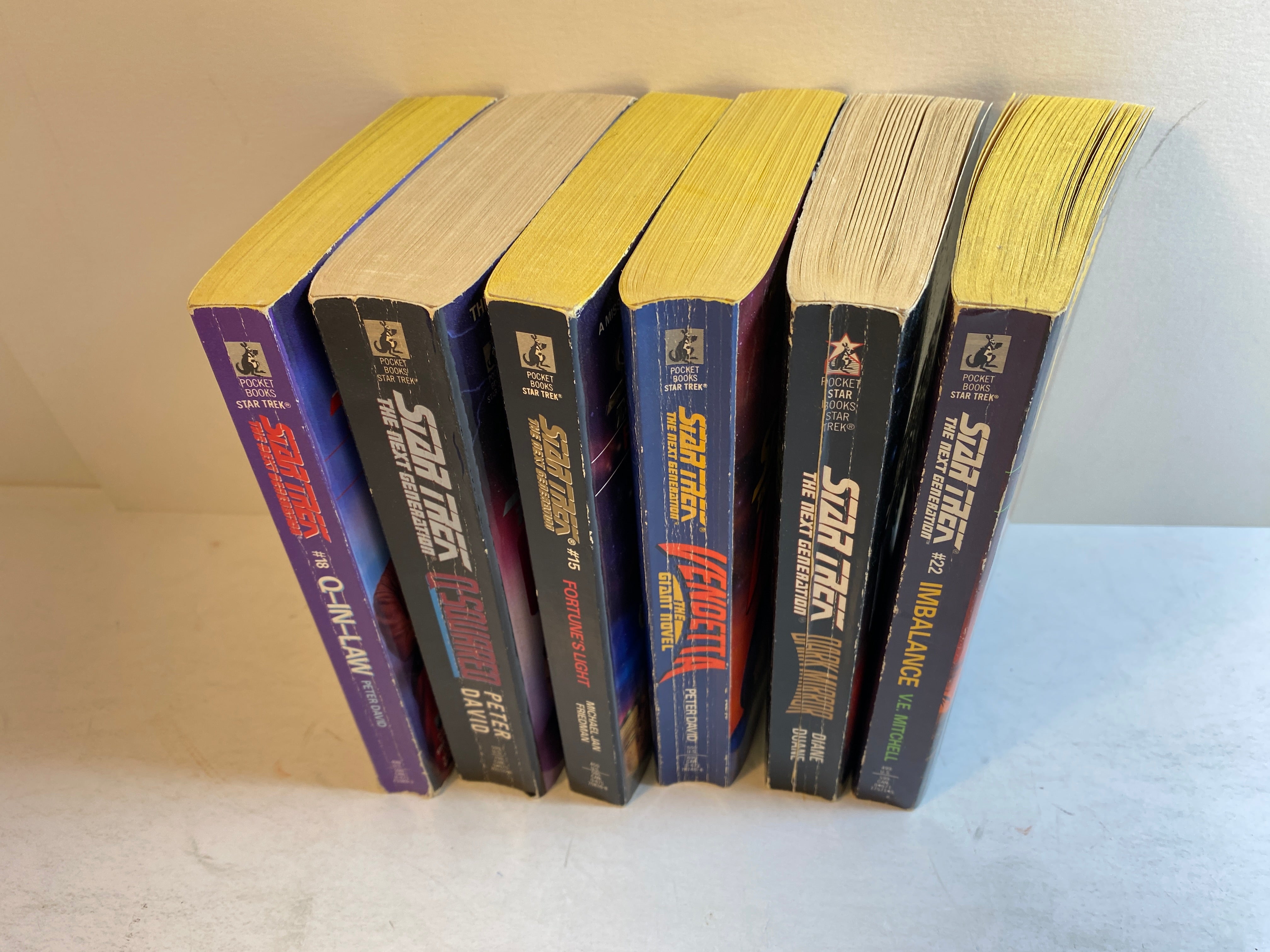 Lot of 6 Star Trek Next Generation Novels paperbacks 1991-1994