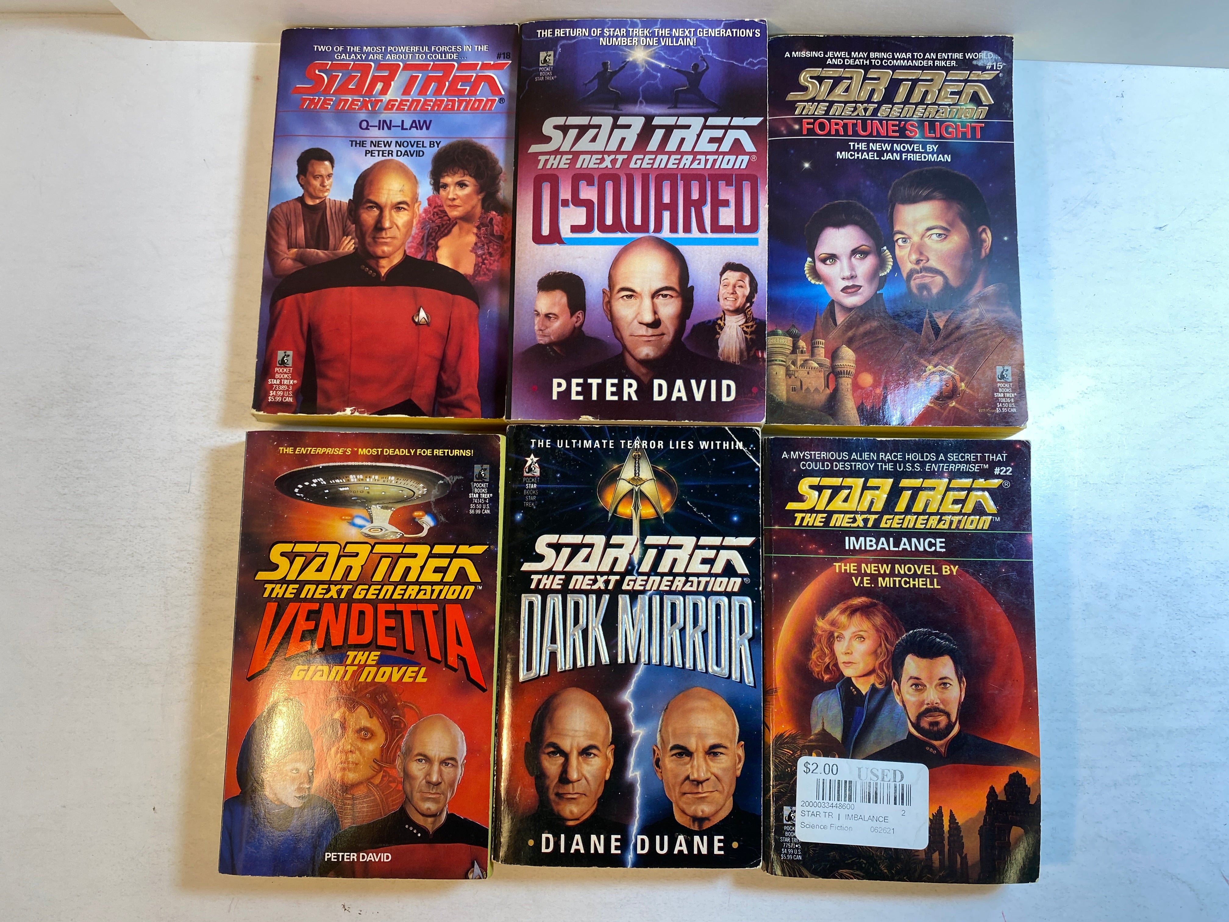 Lot of 6 Star Trek Next Generation Novels paperbacks 1991-1994