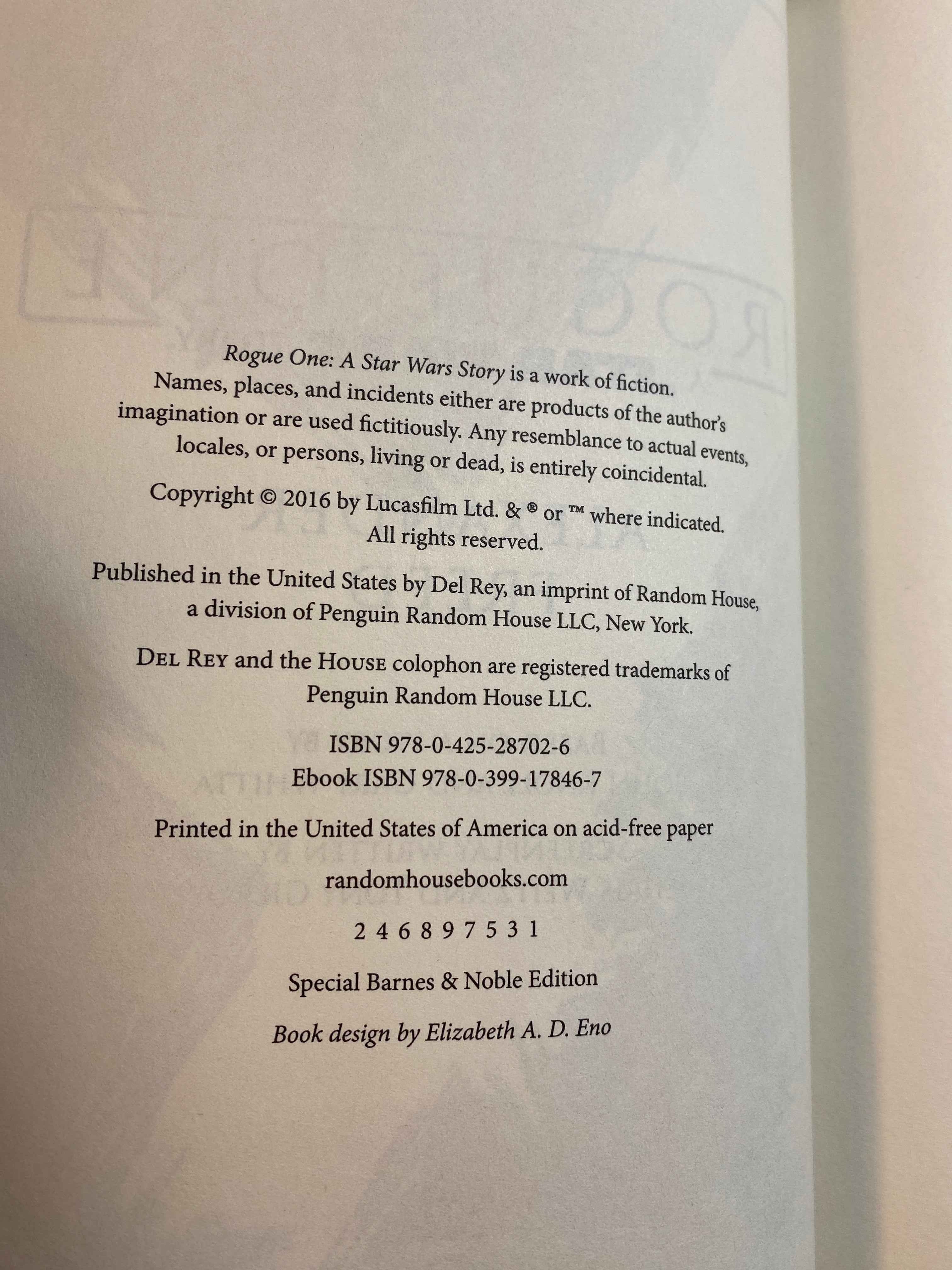 Lot of 2 Star Wars Books Rebel Rising Rogue One HCDJ 2016-2017