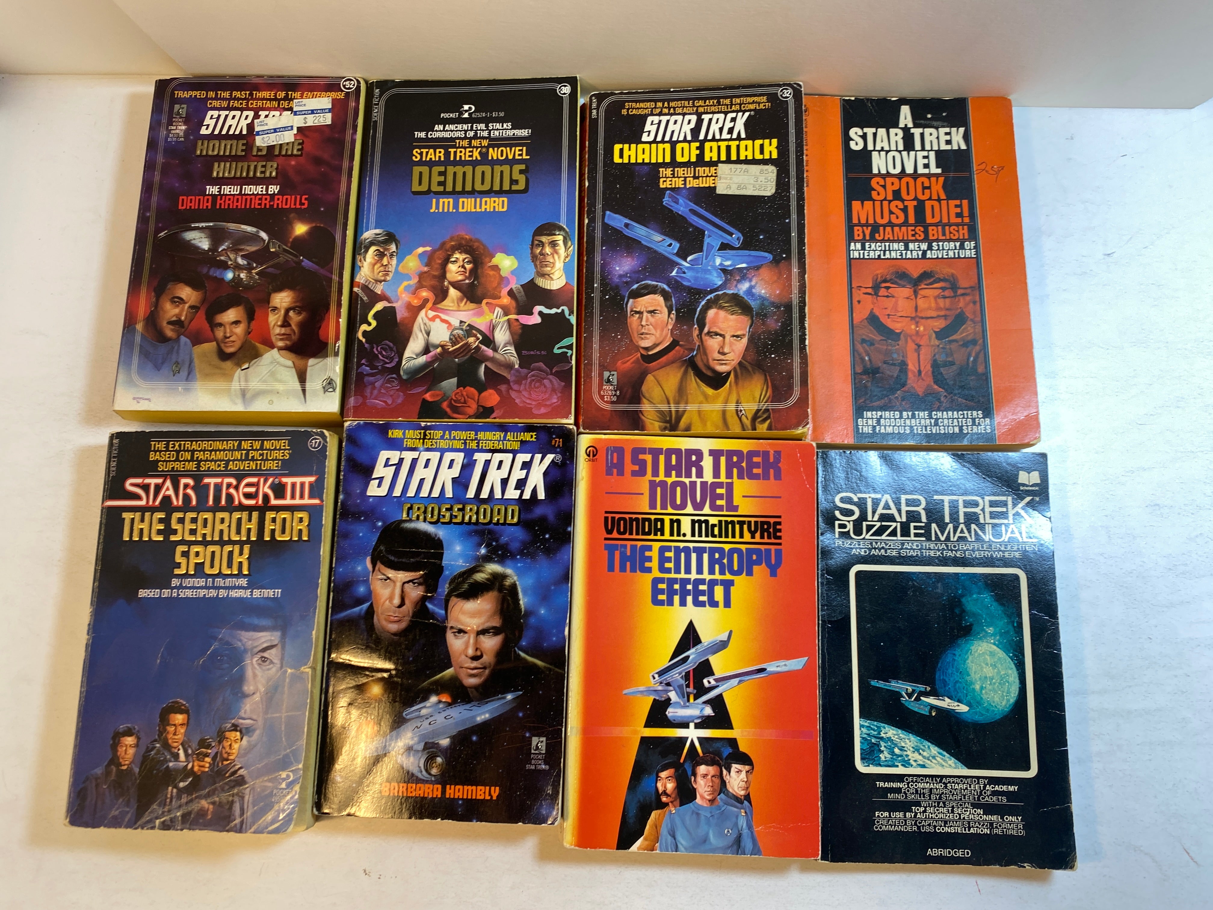 Lot of 8 Star Trek Novels paperbacks 1970-1994