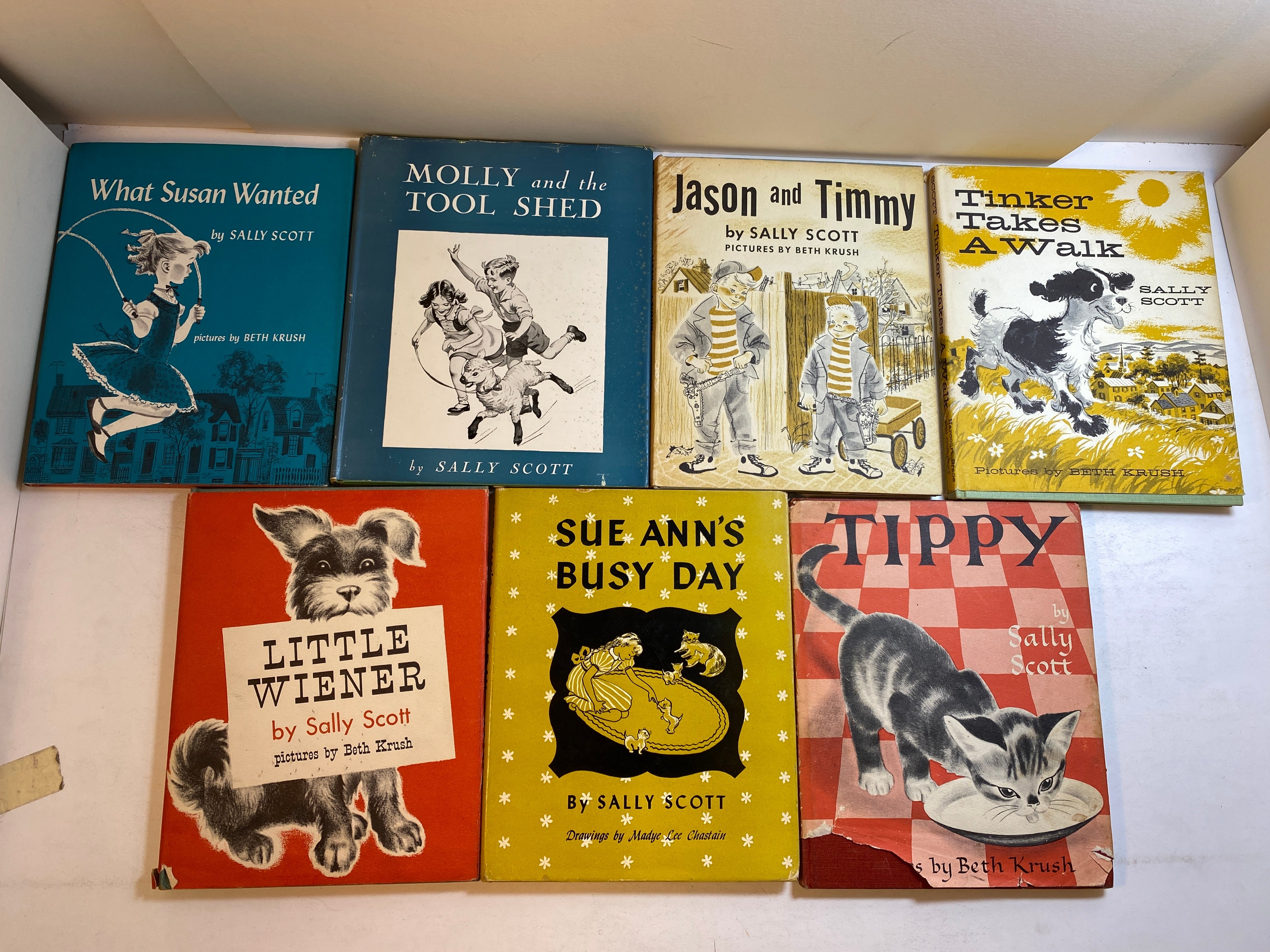 Lot of 13 Vintage Sally Scott Children's Books HC 1943-1962