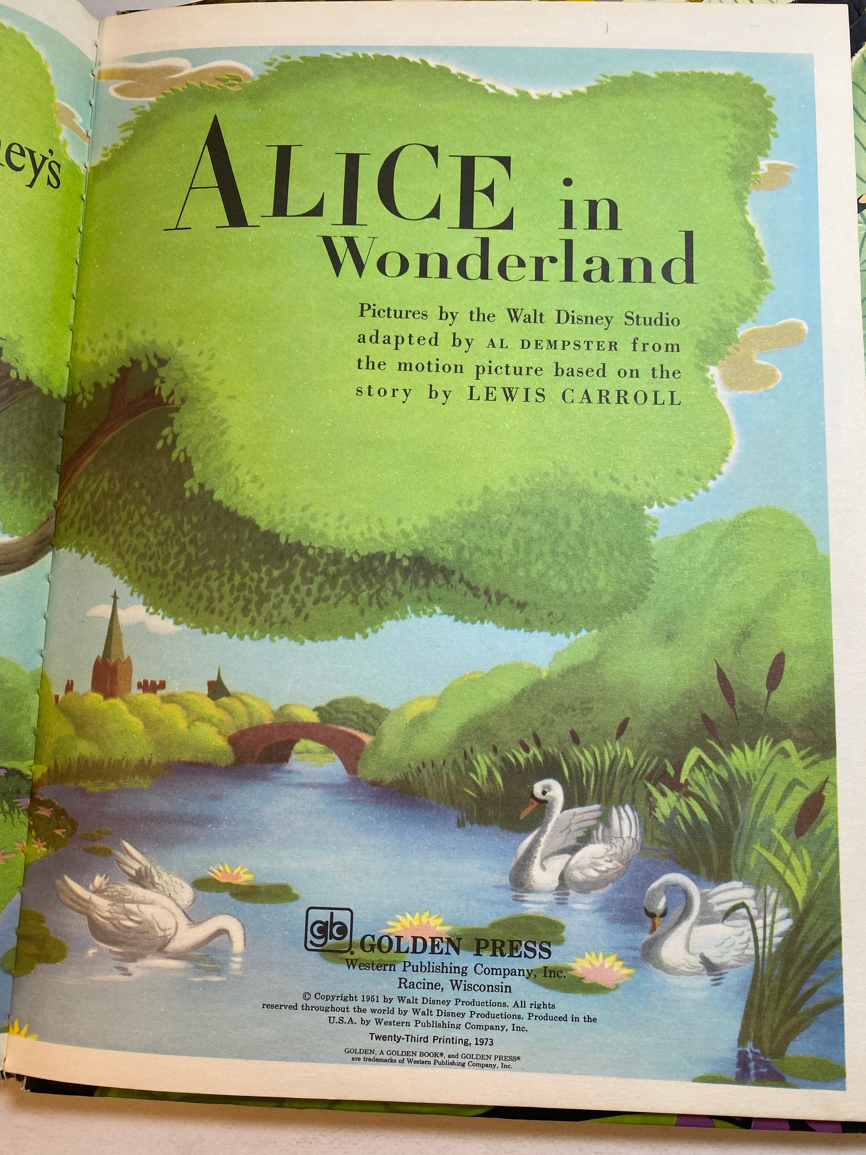 Lot of 3 Vintage Disney Large Golden Books Snow White Peter Pan Alice 1951-1952