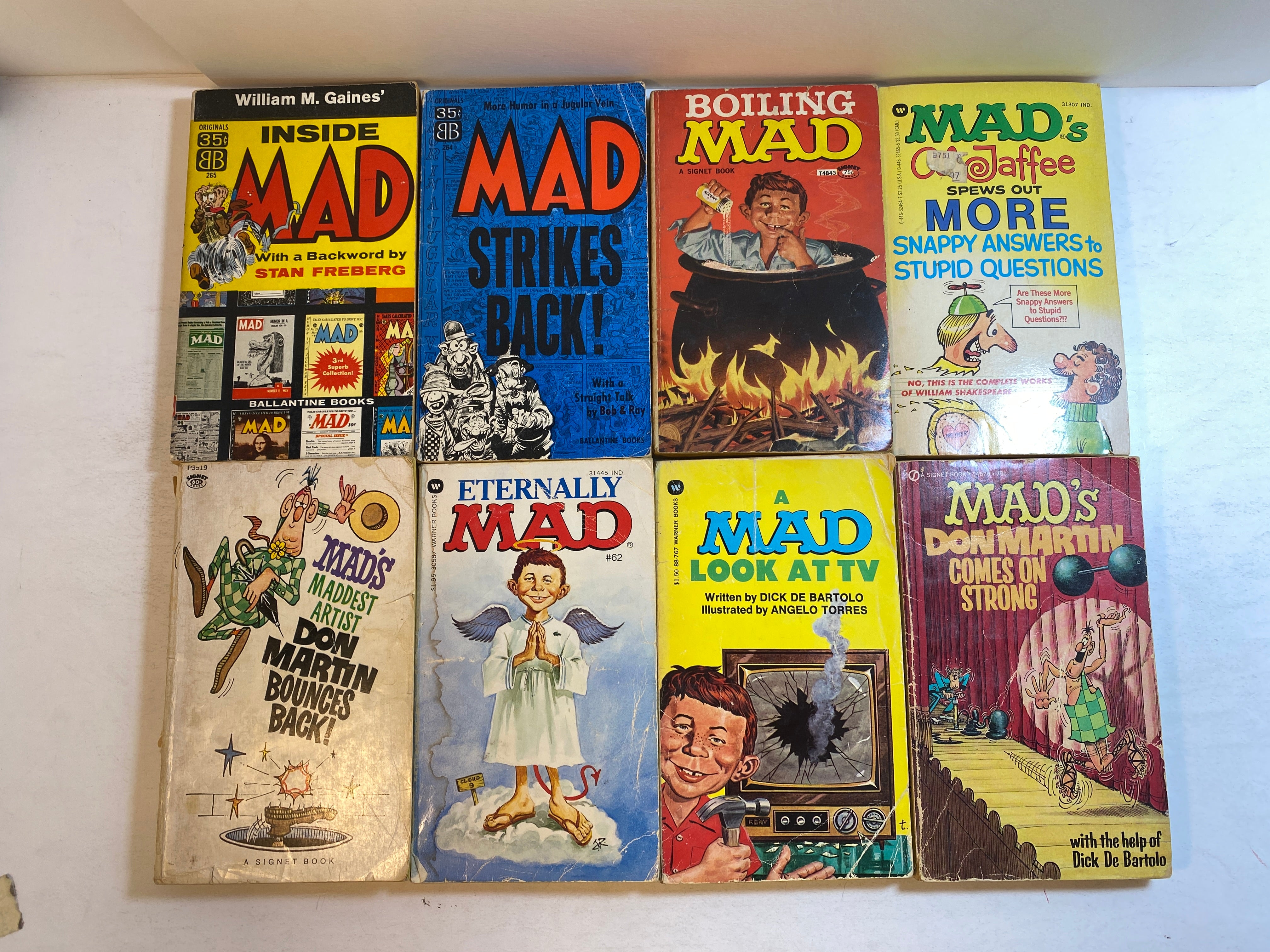 Lot of 8 Vintage Mad Magazine paperbacks 1958-1985