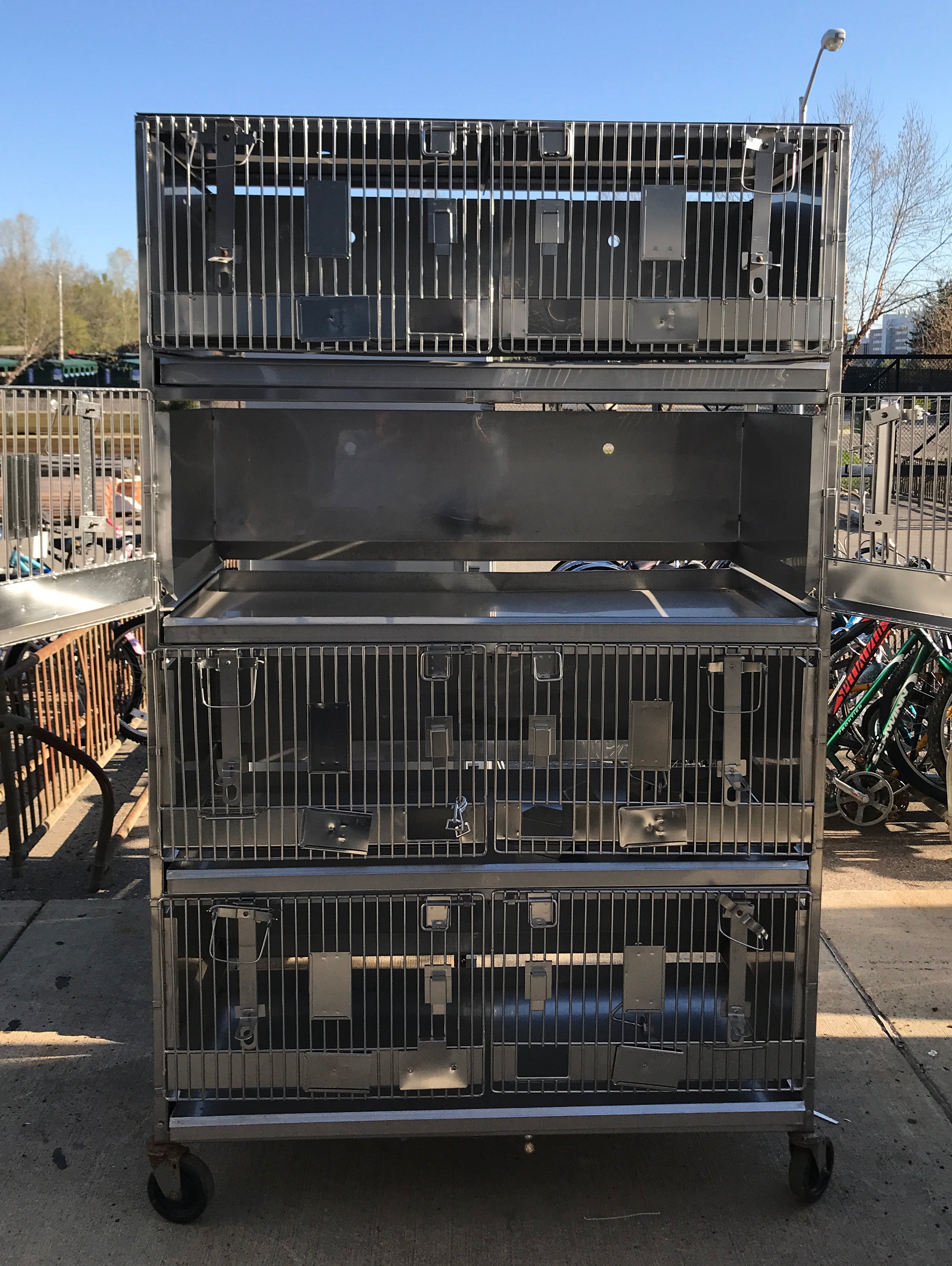 Four Compartment Animal Cage
