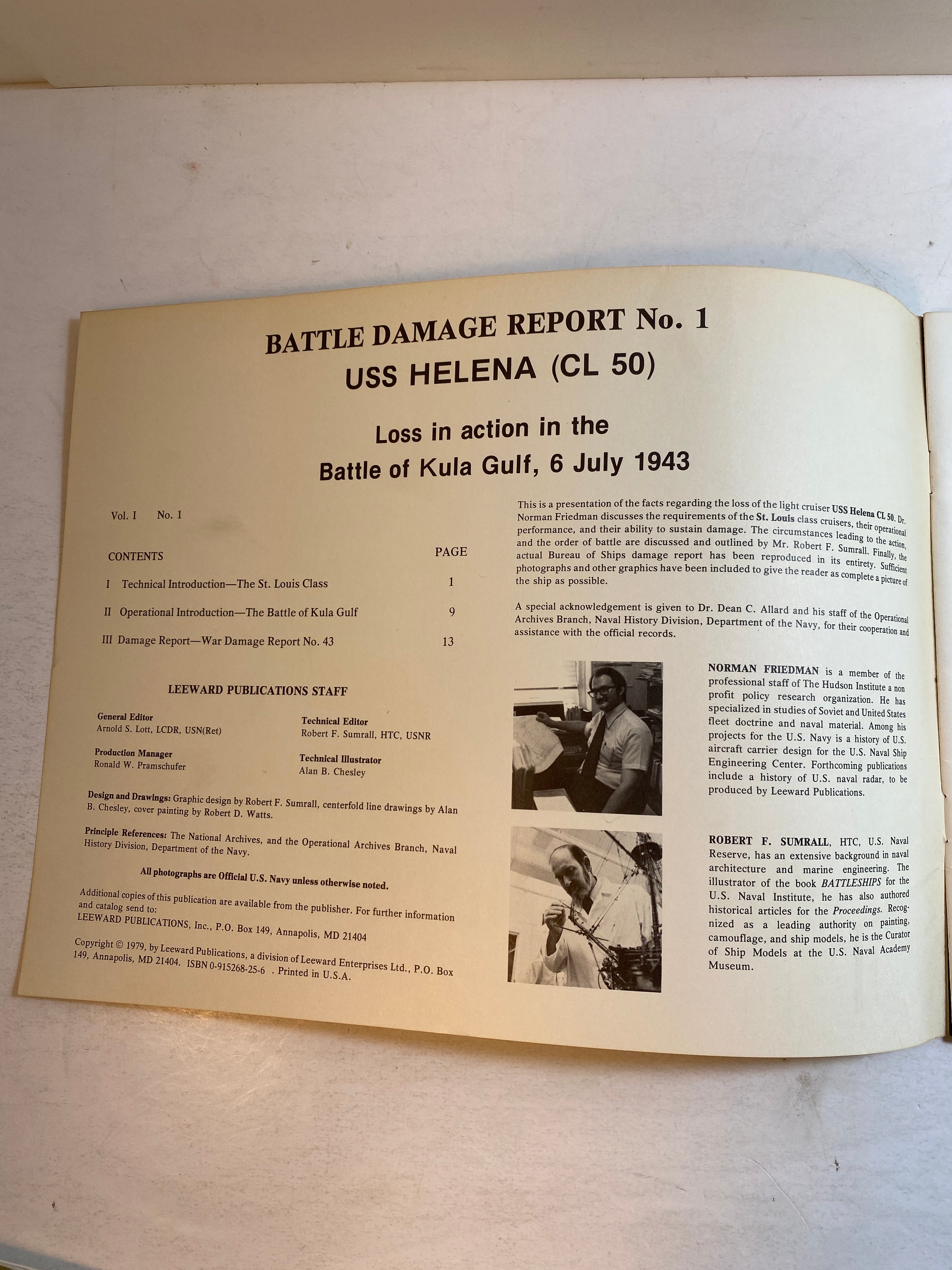 USS Helena CL50 Leeward Battle Damage Report 1979