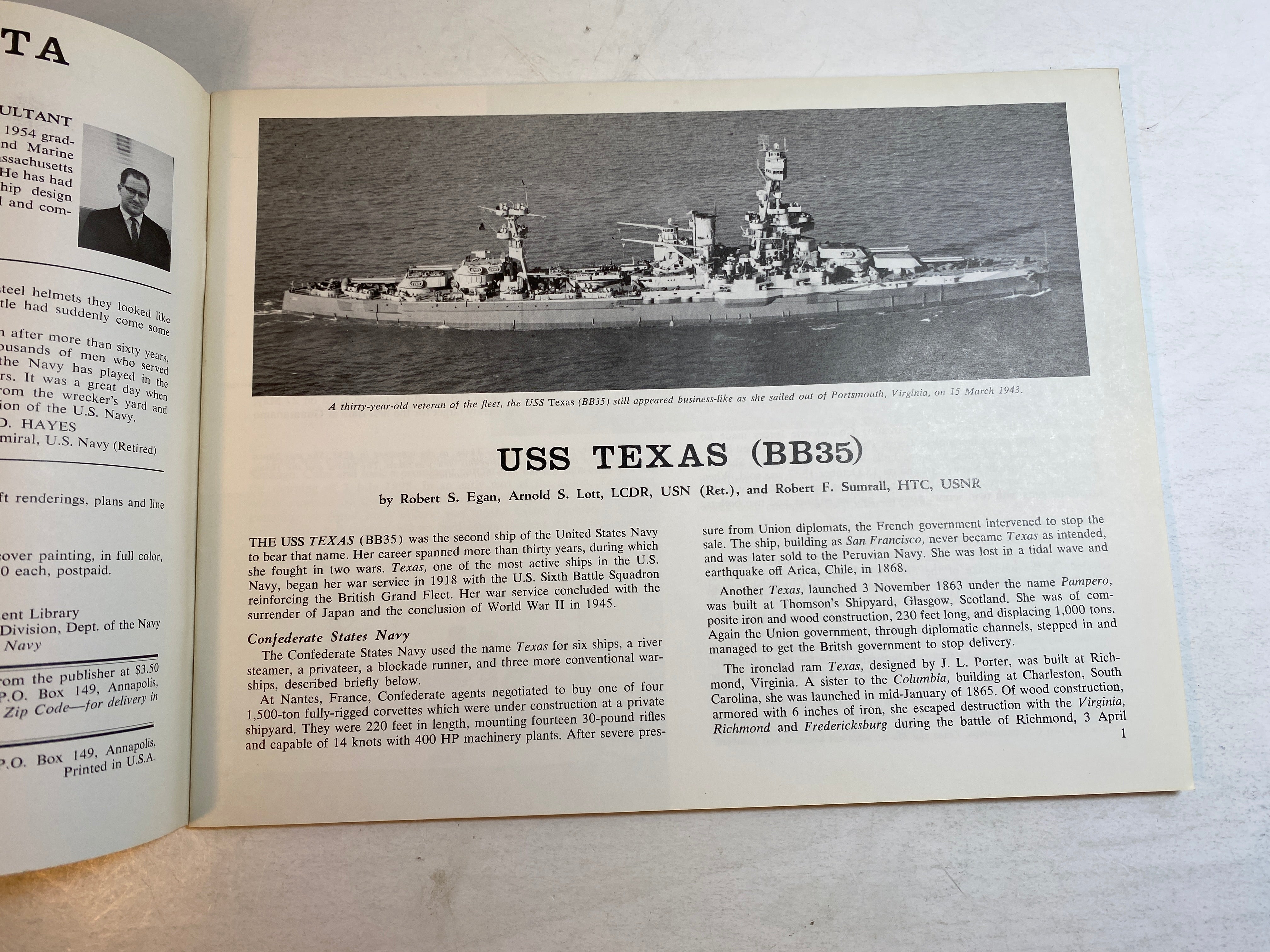 USS Texas BB35 Ship's Data 6 1976 Leeward Publications
