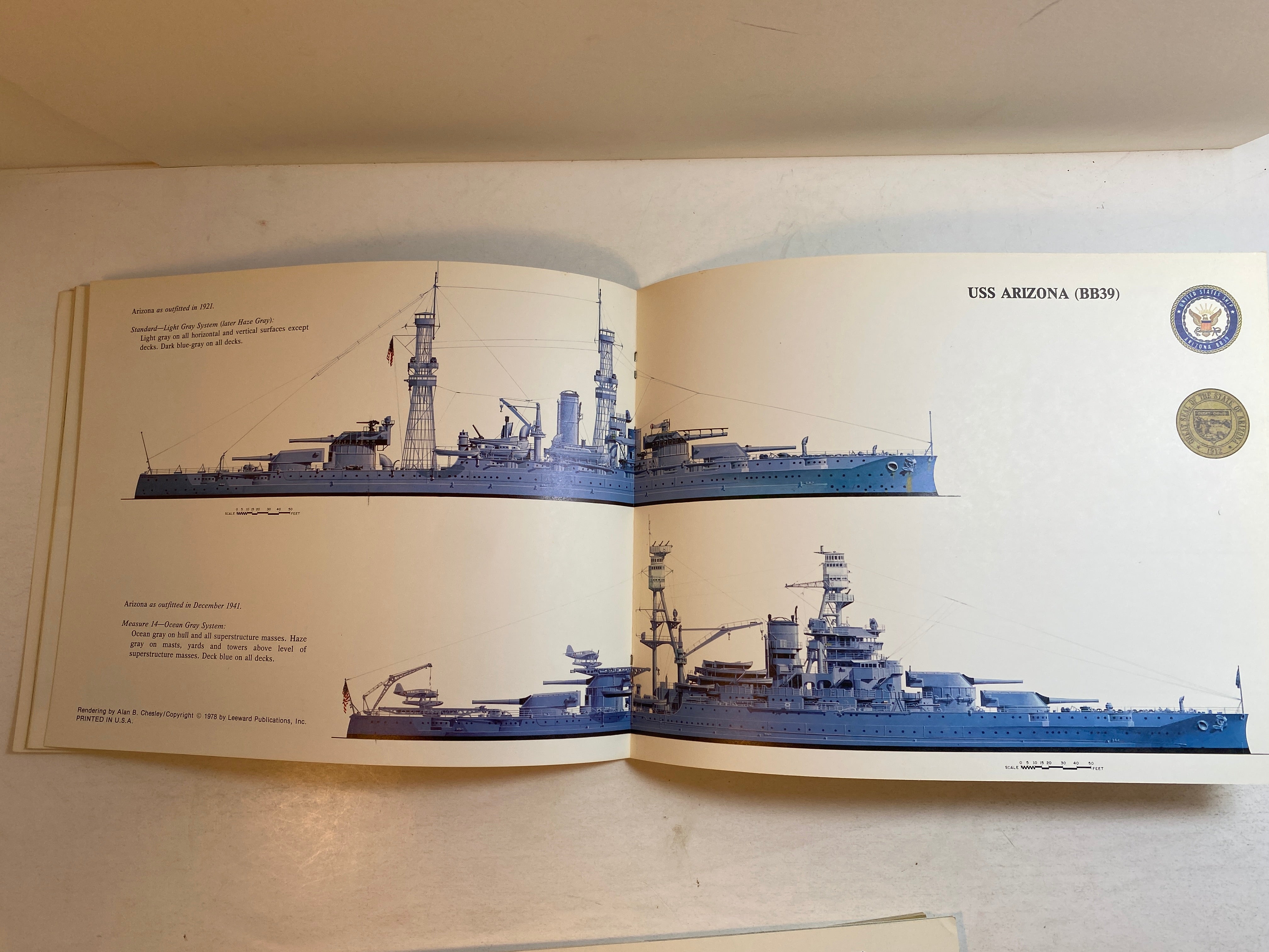 USS Arizona BB39 Ship's Data 3 1978 Leeward Publications