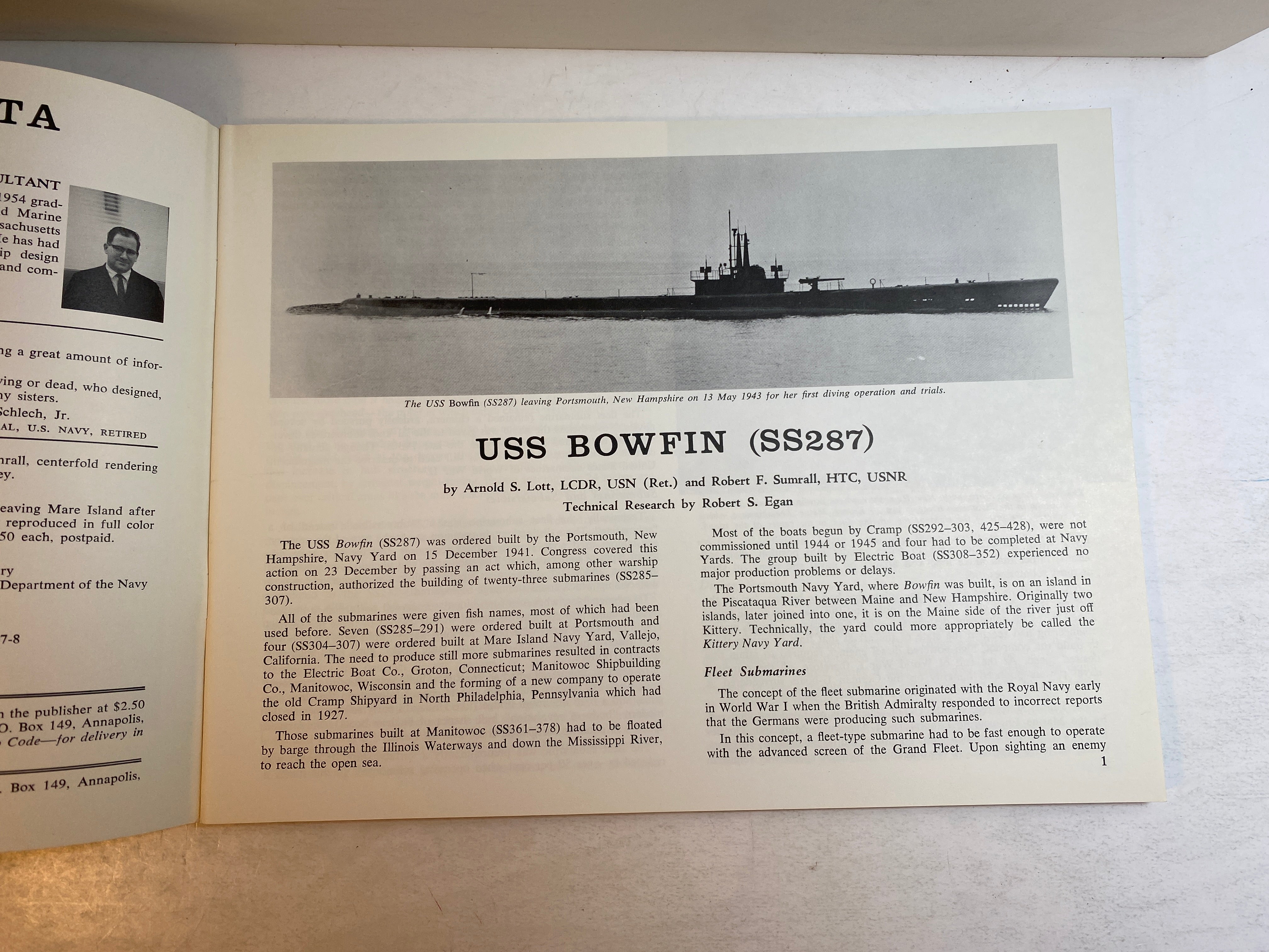 USS Bowfin SS287 Ship's Data 5 1975 Leeward Publications