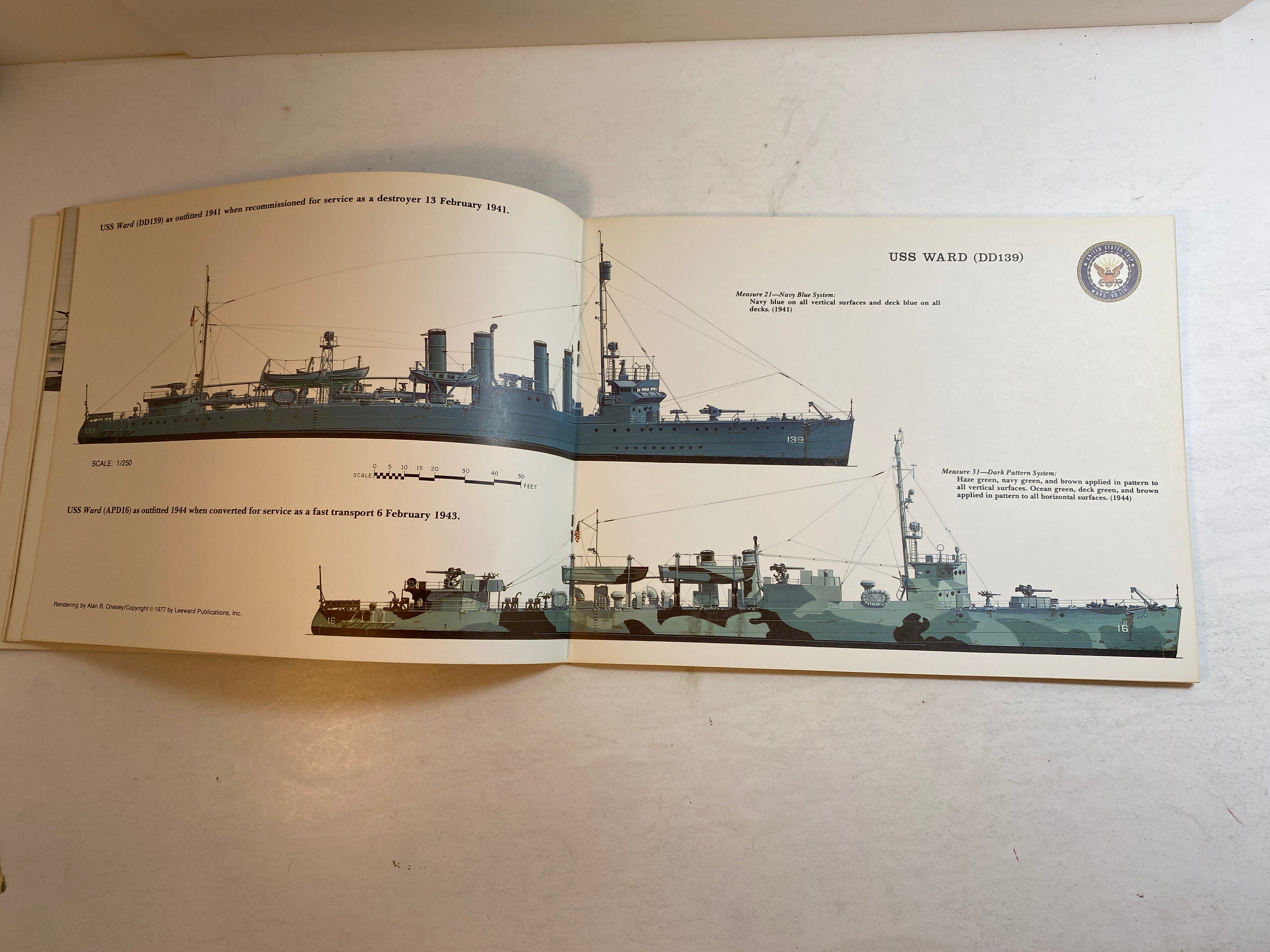 USS Ward The First Shot Ship's Data 1977 Leeward Publications
