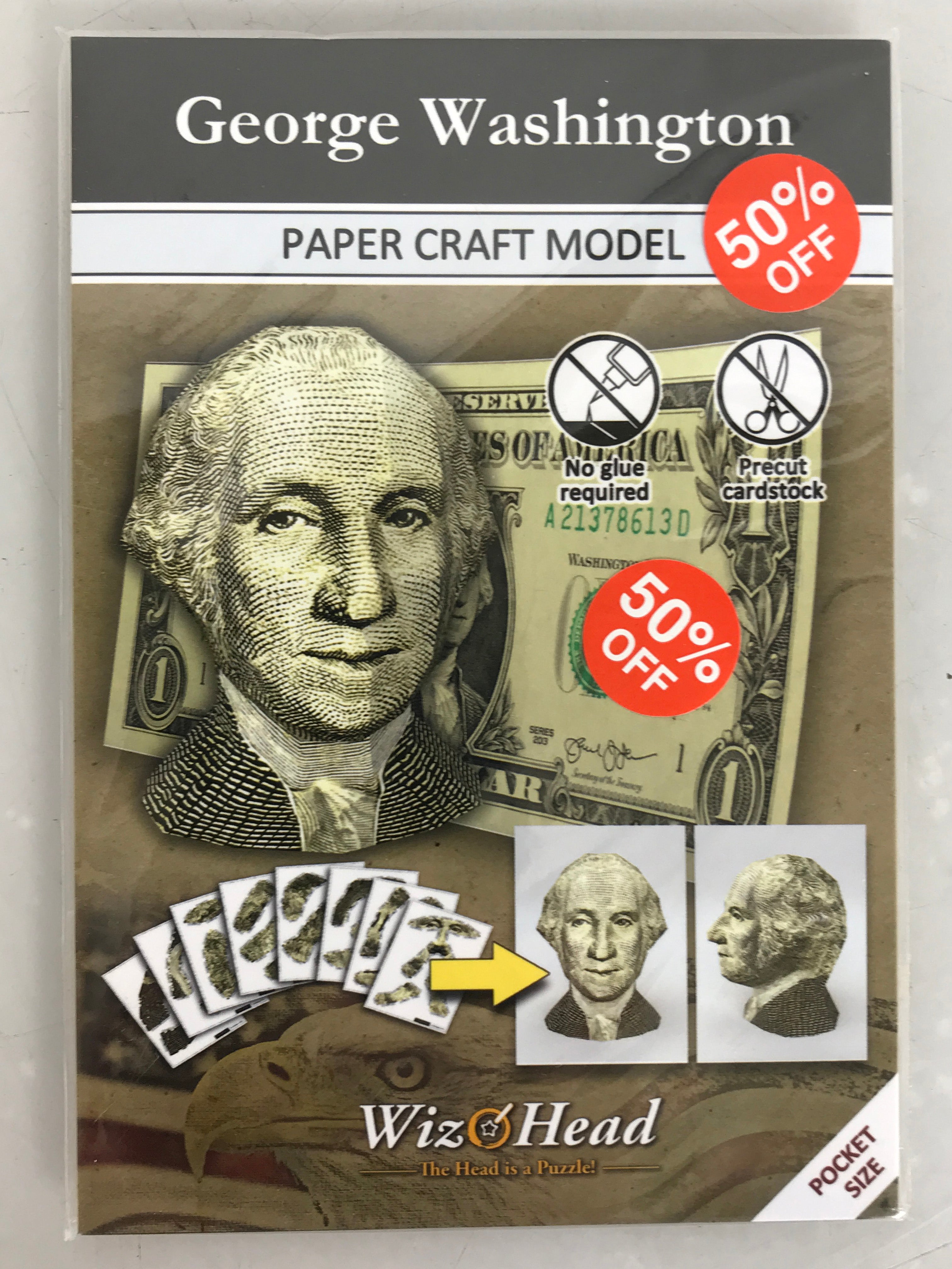 WizHead George Washington Paper Craft Model Puzzle