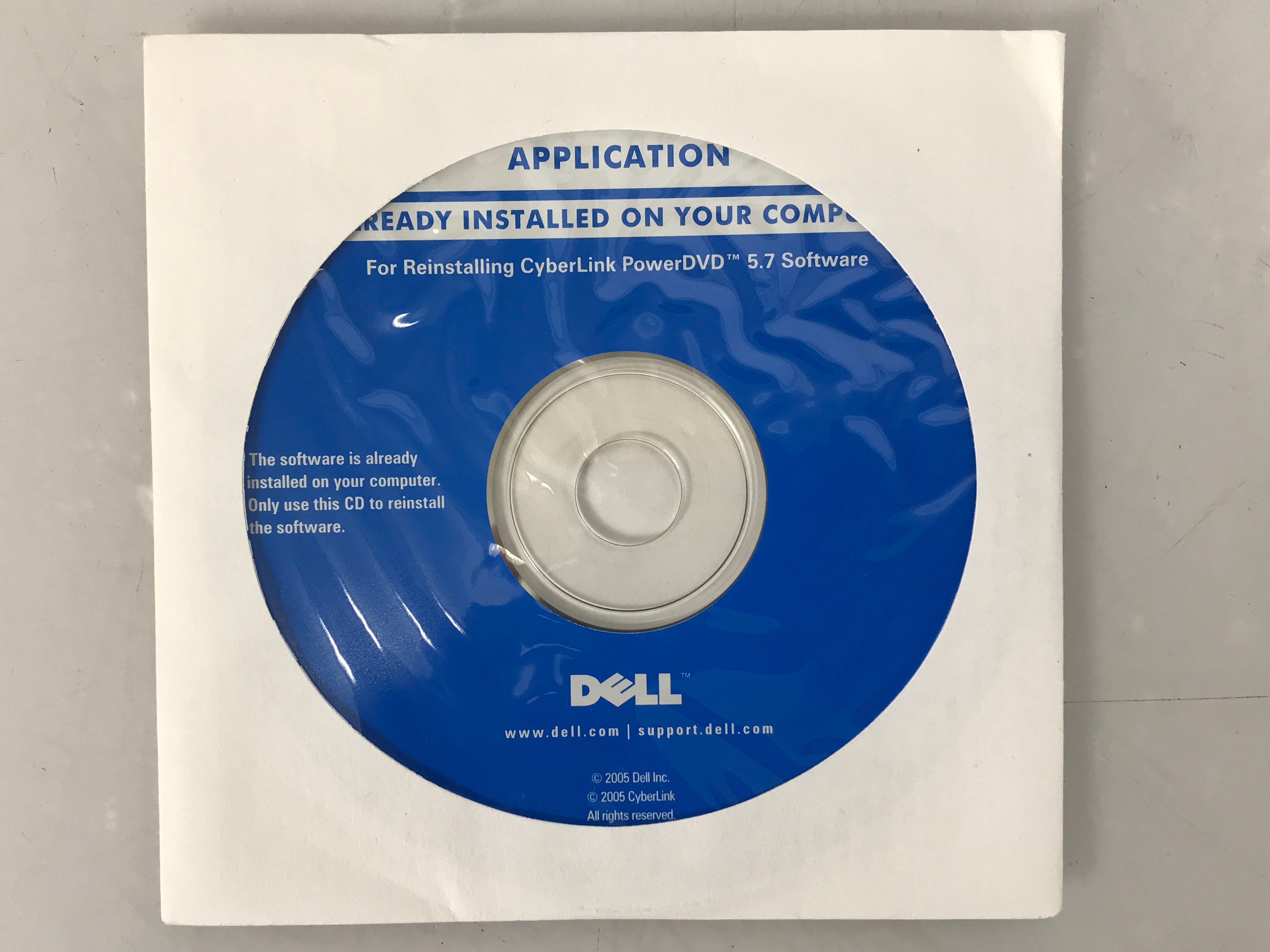 Dell CyberLink PowerDVD 5.7 Application Installation Media