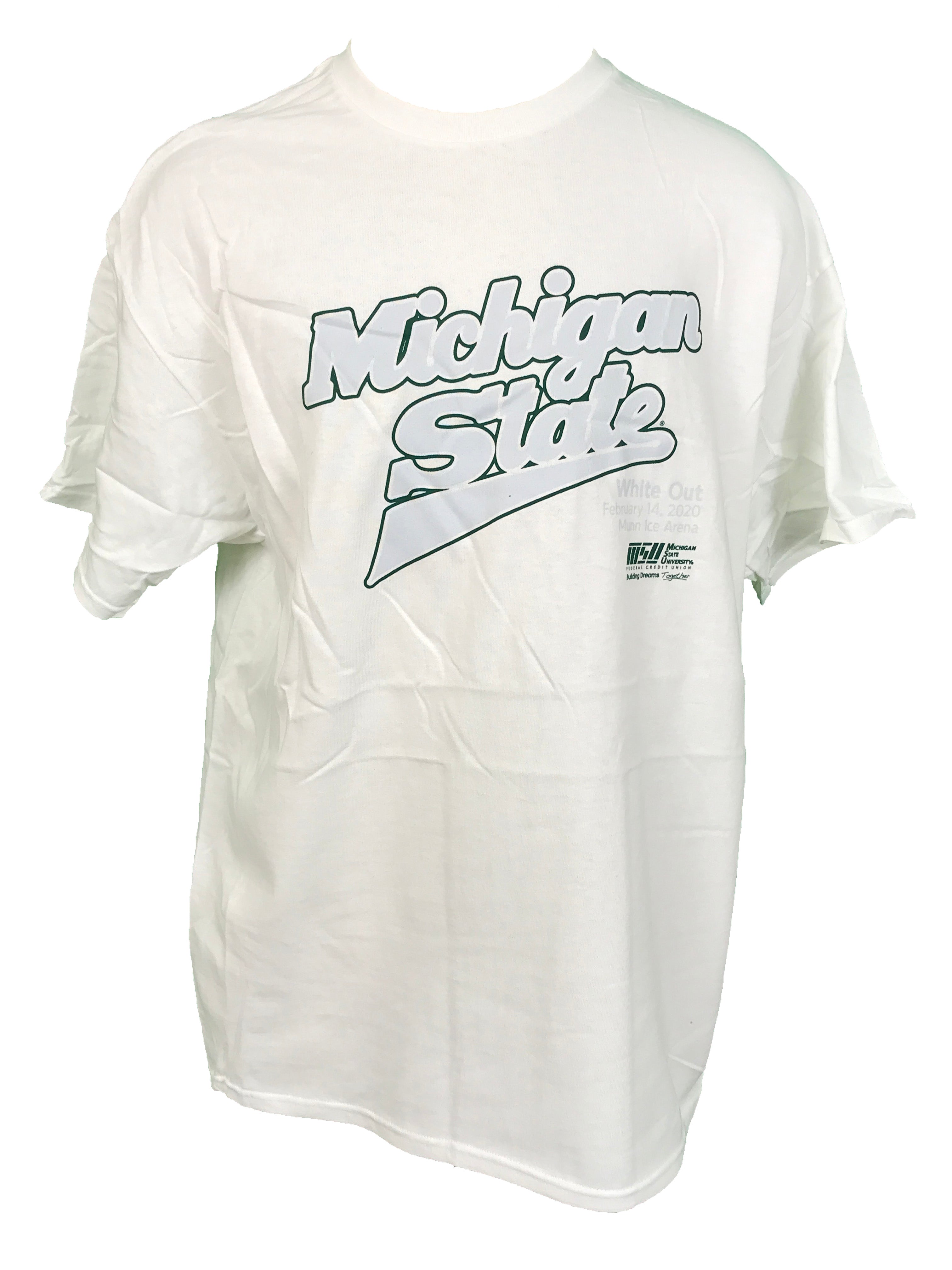 Delta Pro Weight White 2020 MSU Hockey T-Shirt Men's Size XL