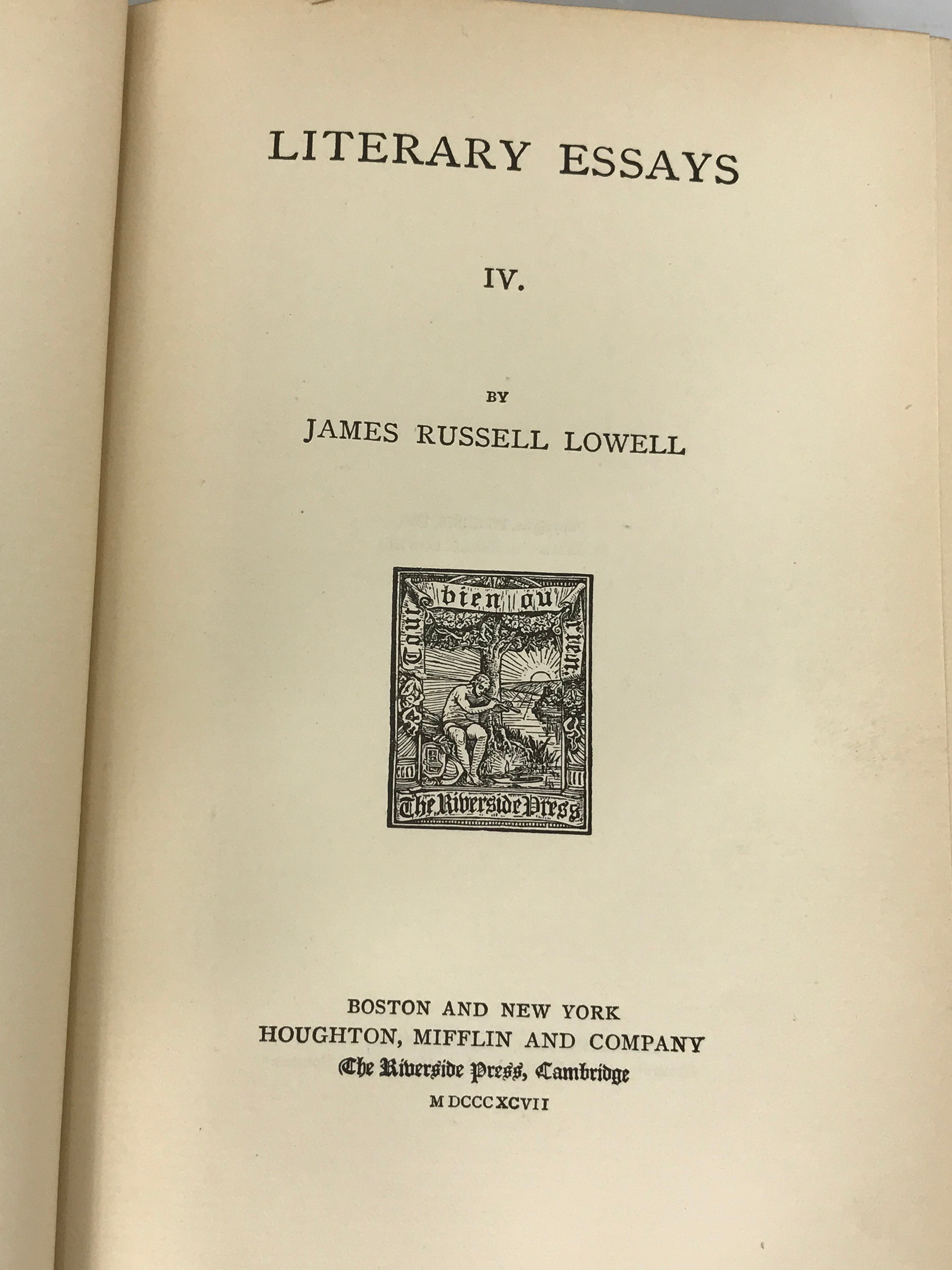 Lowell's Prose Works Vol. 1-7 James Russell Lowell 1897 HC