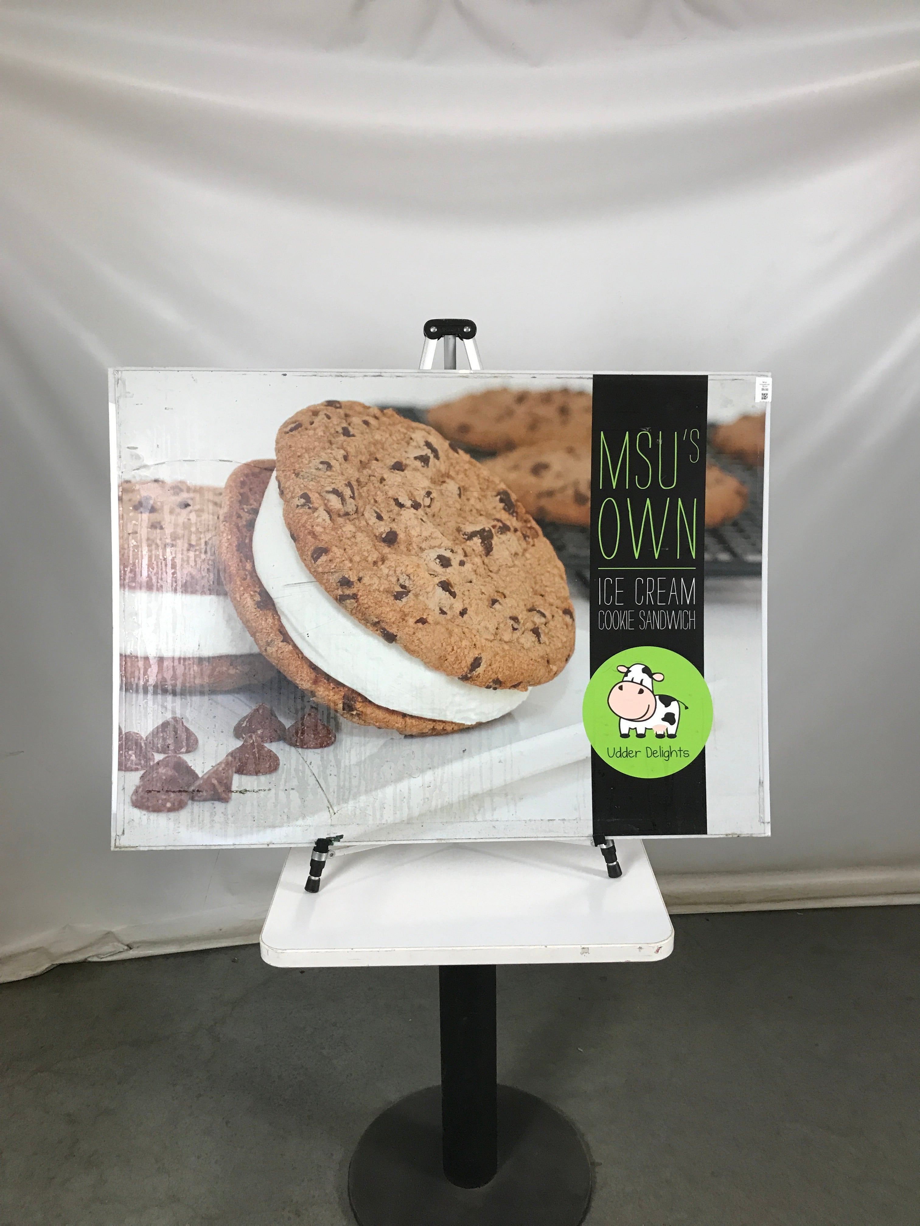 MSU's Own Ice Cream Cookie Sandwich Vinyl Sign