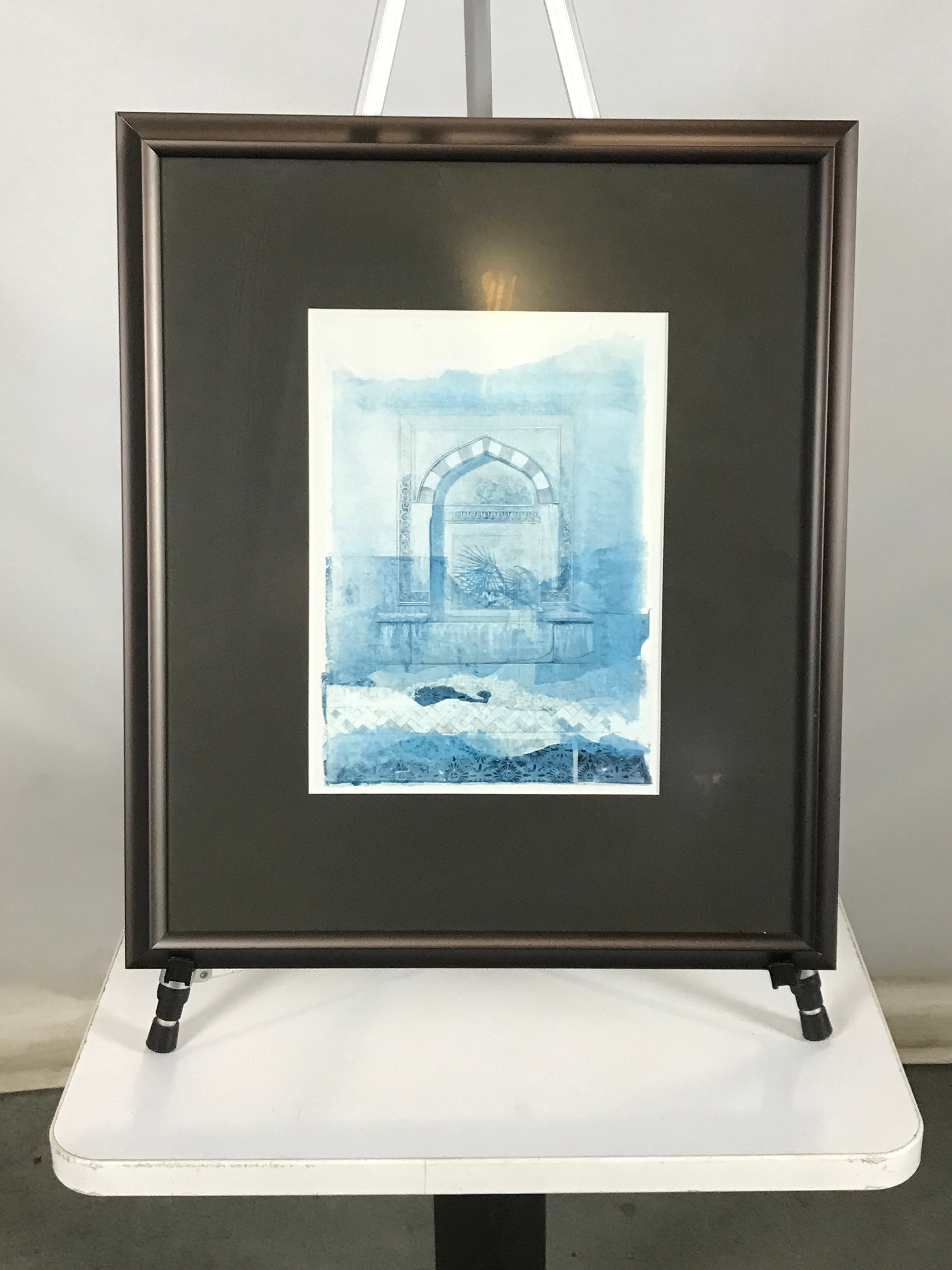 Framed Abstract B/W Hearth Painting