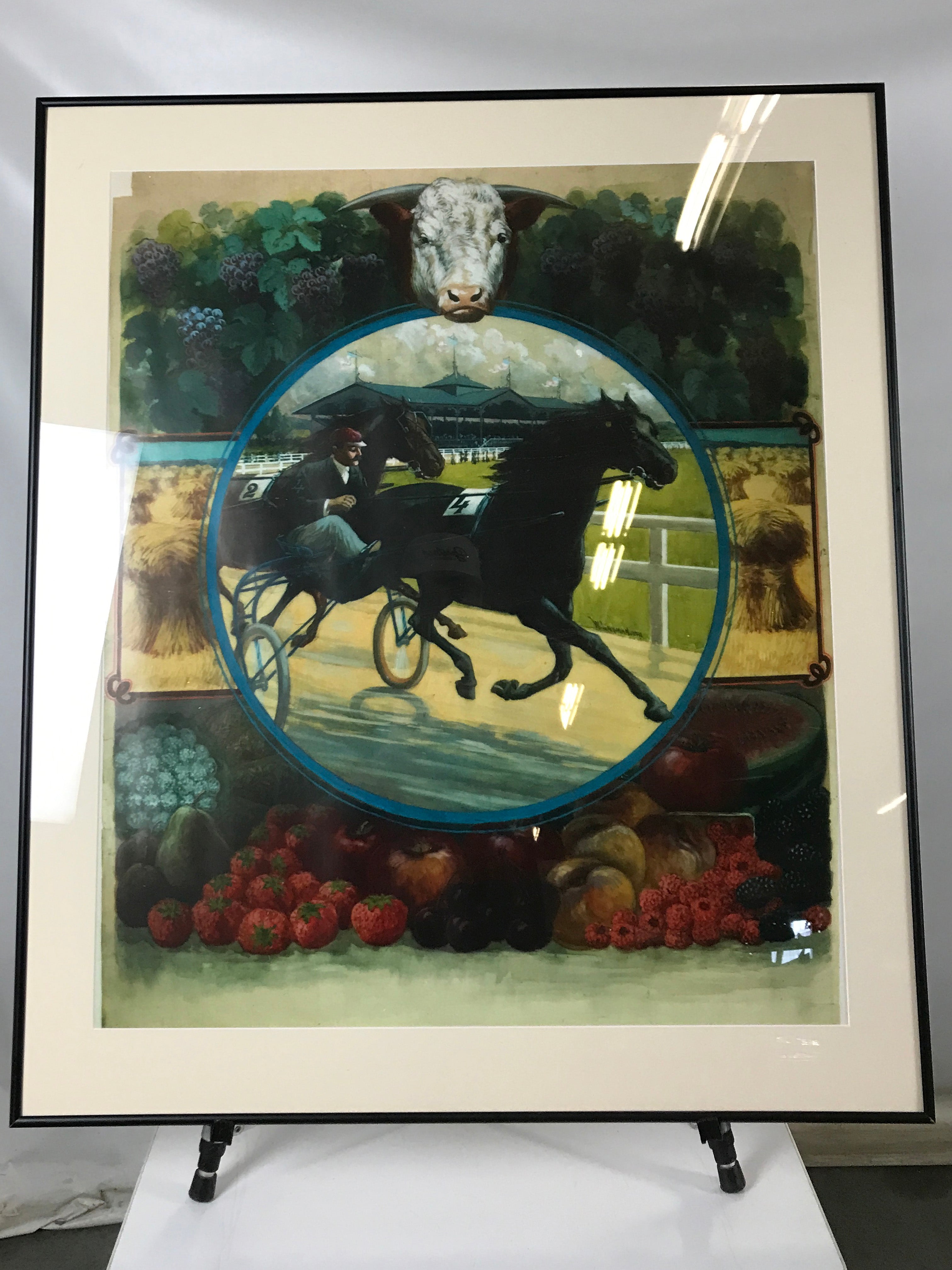 Framed Horse Racing Print