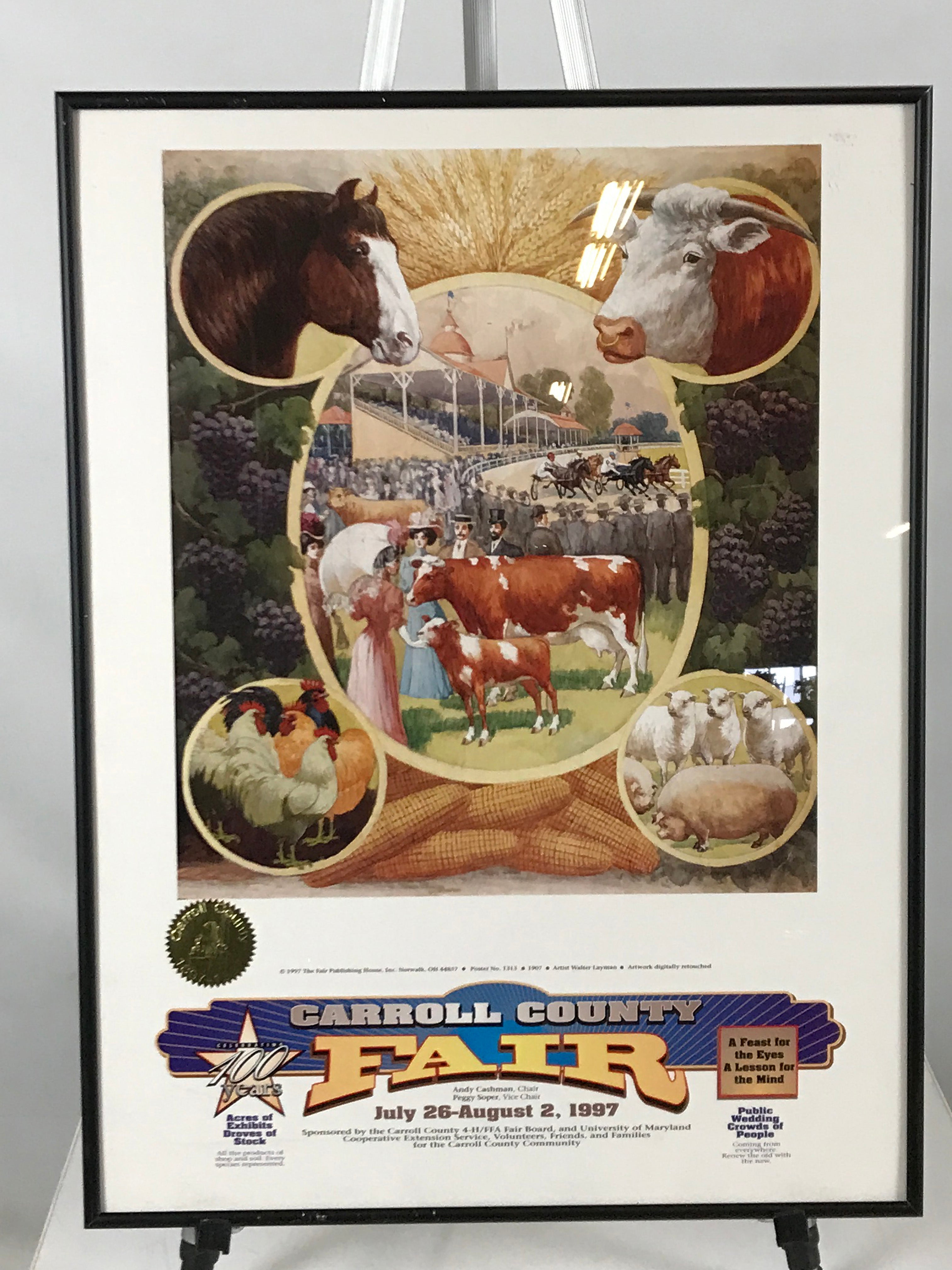 Framed 1997 Carroll County Fair Poster