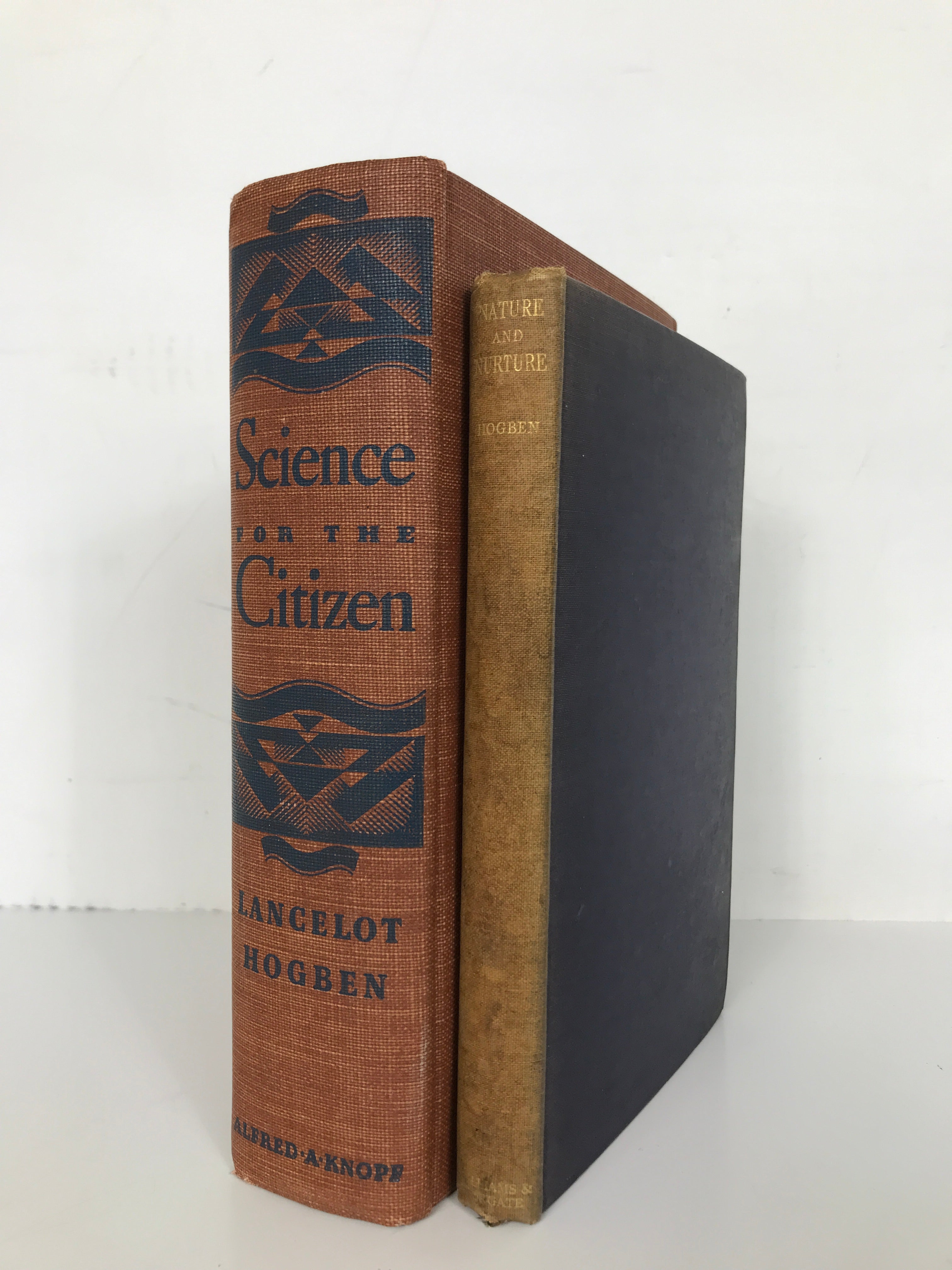 Lot of 2 Hogben Science for the Citizen 1938 and Nature and Nurture 1933 HC