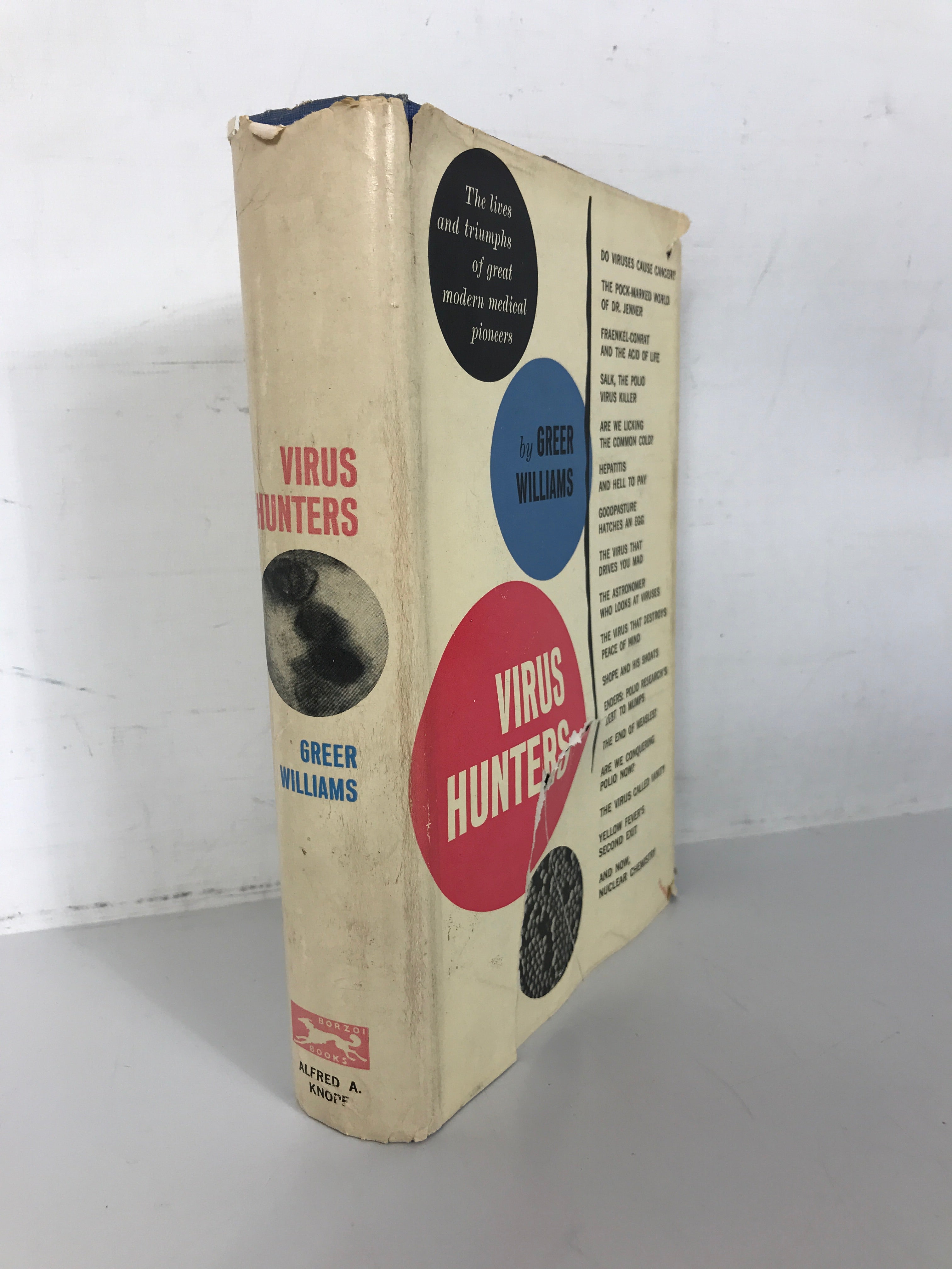 Virus Hunters by Greer Williams 1960 Library of Science Edition Vintage HC DJ